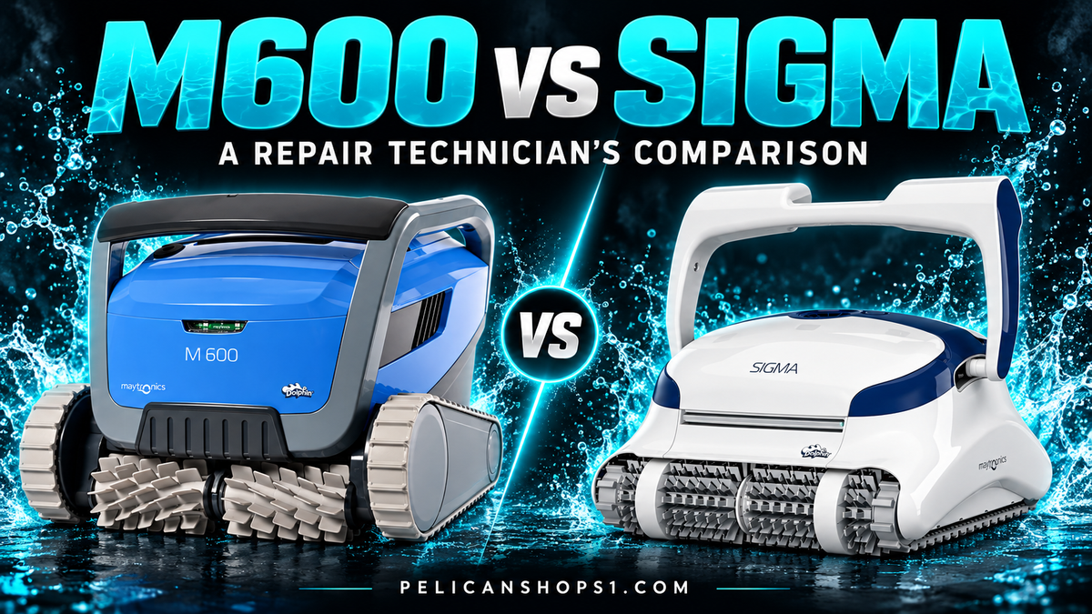 Dolphin M600 vs Sigma robotic pool cleaners—a repair technician’s comparison from Pelican Shops Morris Plains.