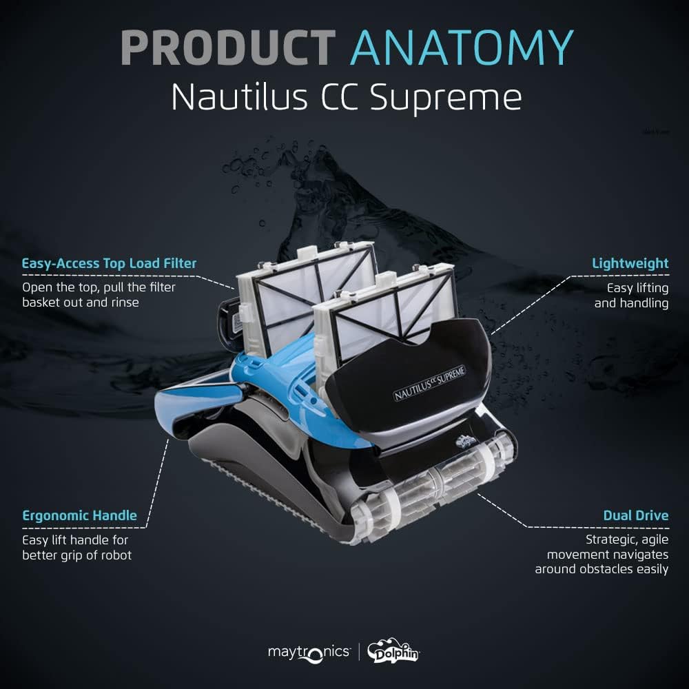 Ships Next Day New Maytronics Dolphins Nautilus CC Supreme Robotic Pool Cleaner