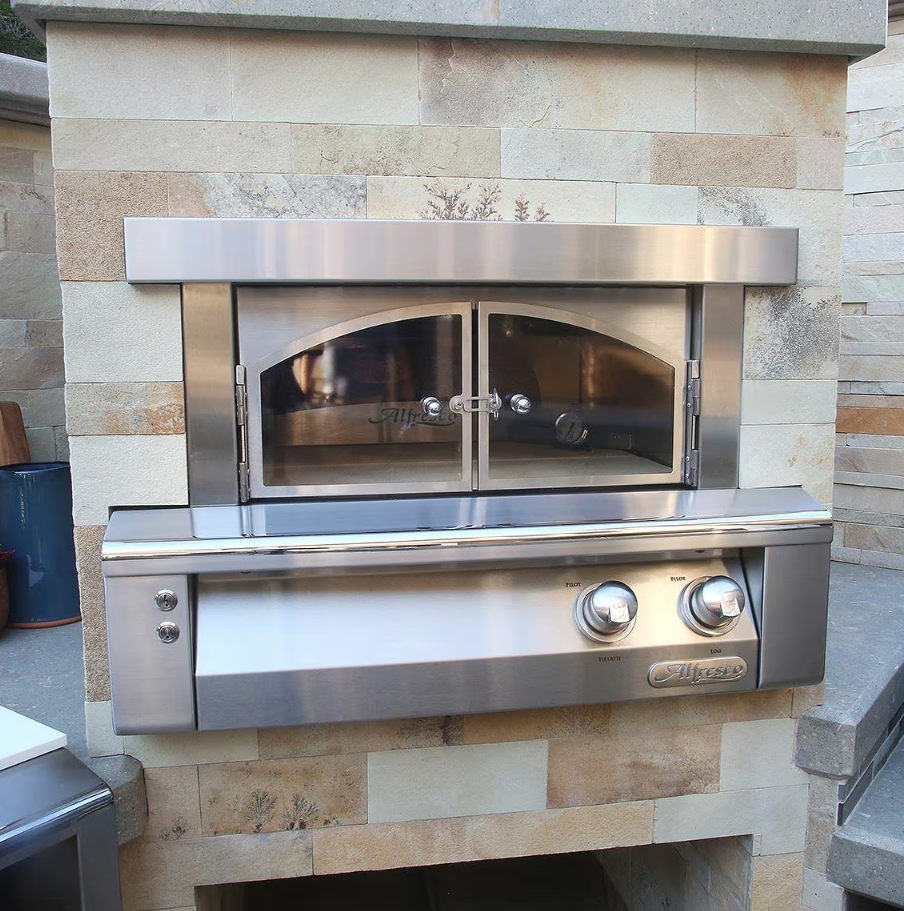 Alfresco 30-Inch Built-In Natural Gas Outdoor Pizza Oven Plus