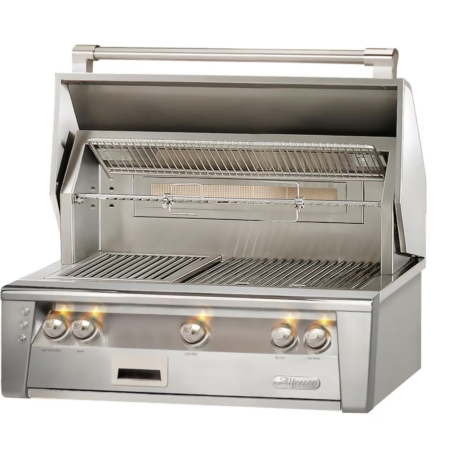 Alfresco ALXE 36-Inch Built-In Gas Grill With Rotisserie