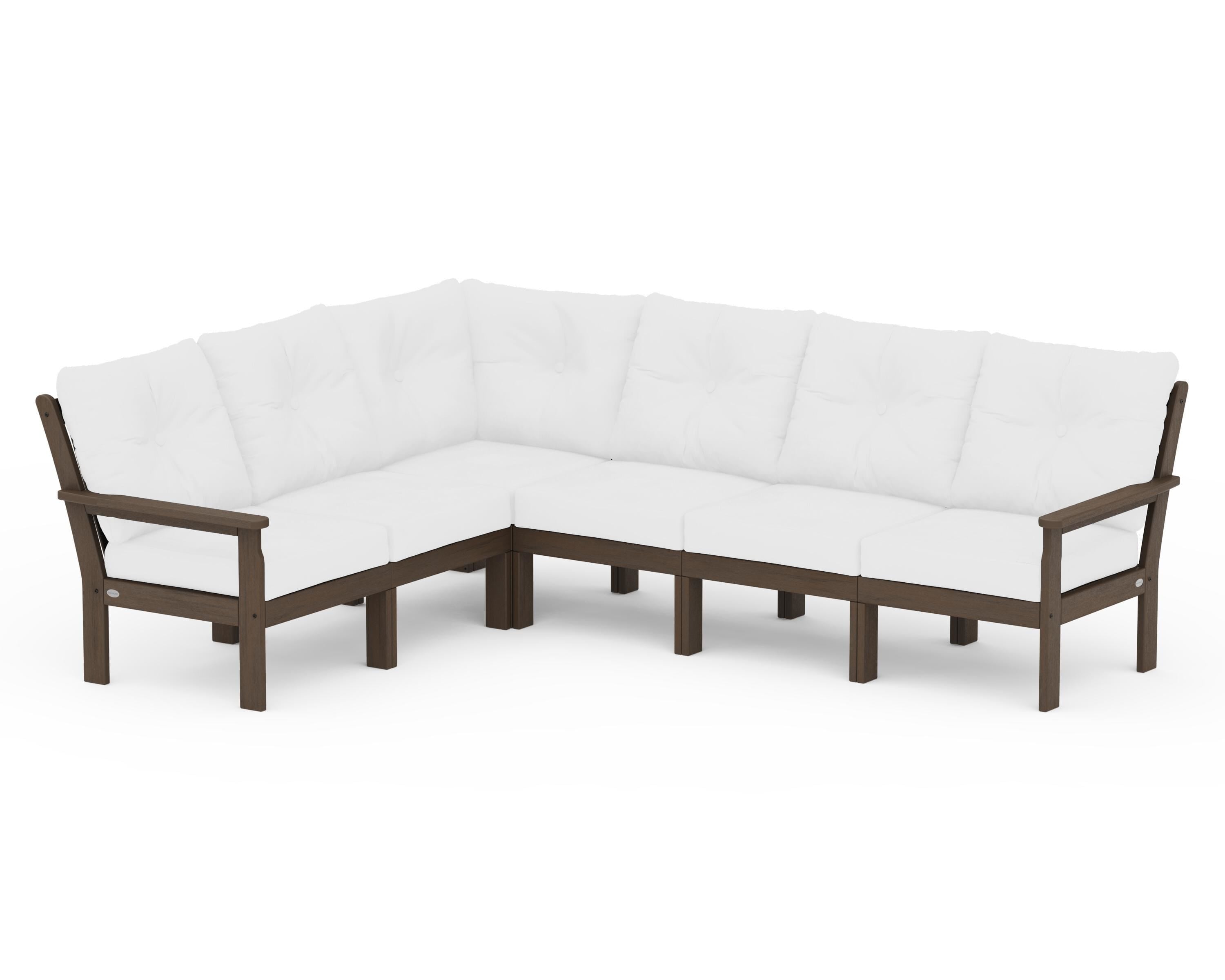 POLYWOOD Vineyard 6-Piece Sectional in Kona / Natural