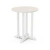POLYWOOD Contempo 24" Round Dining Table in White / Sand