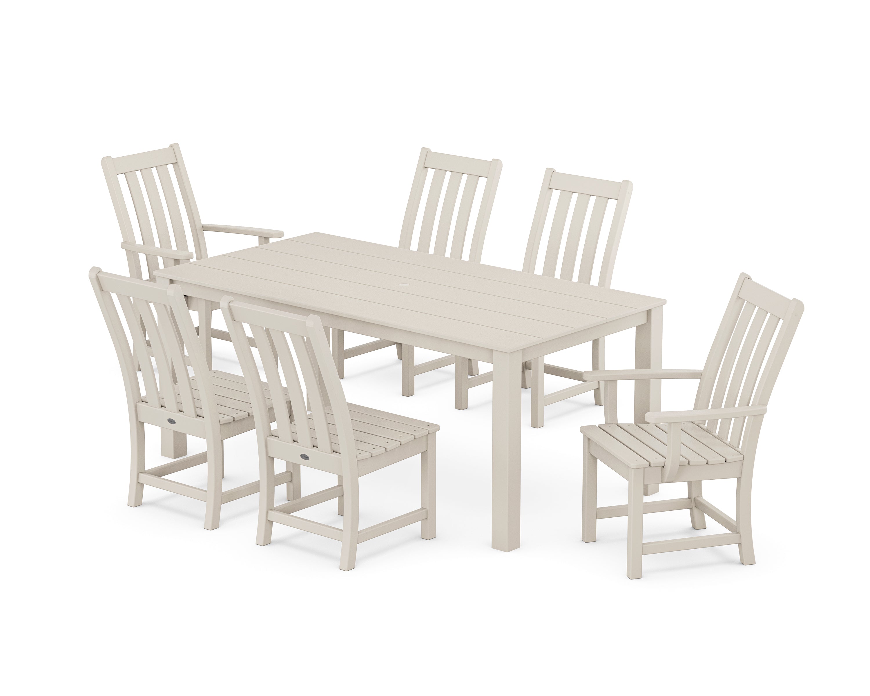 POLYWOOD Vineyard 7-Piece Parsons Dining Set in Sand