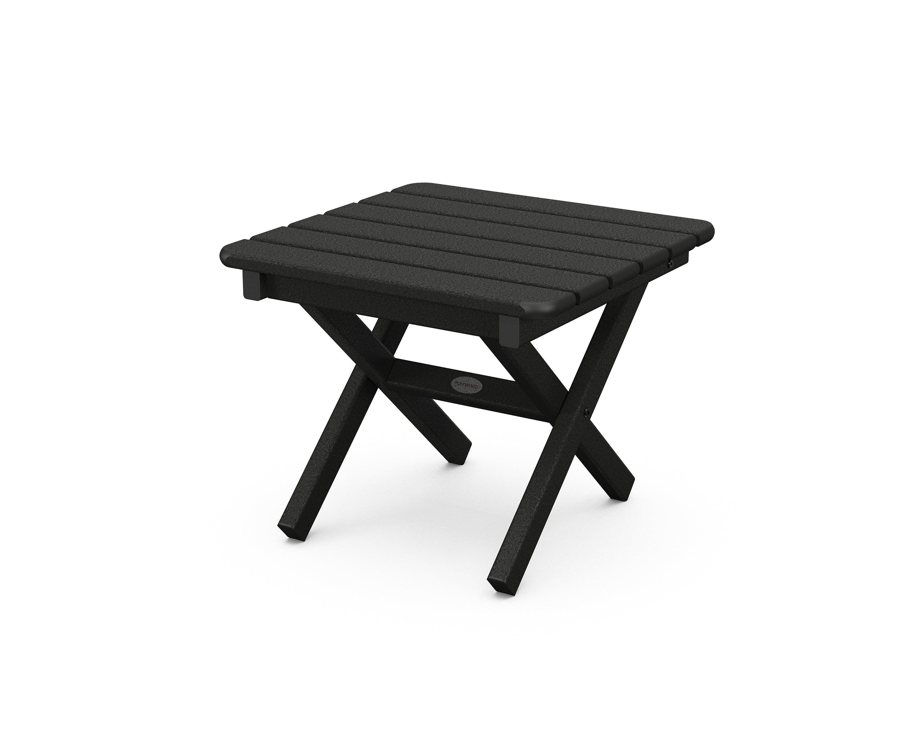 POLYWOOD Square 18" Folding Side Table in Black