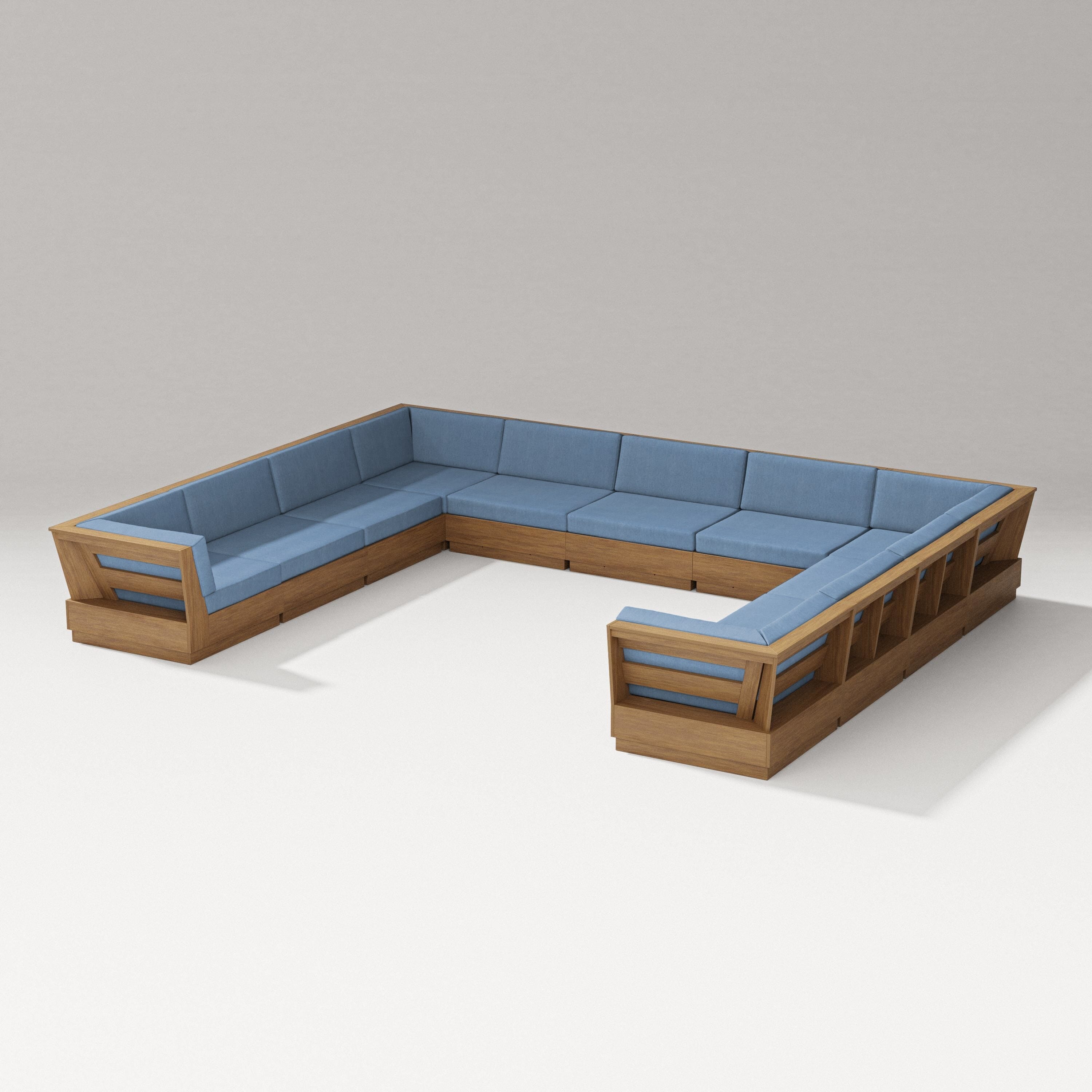 PW Designer Series Elevate Large U-Shaped Sectional in Natural / Sky Blue