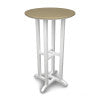 POLYWOOD Contempo 24" Round Bar Table in White / Sand