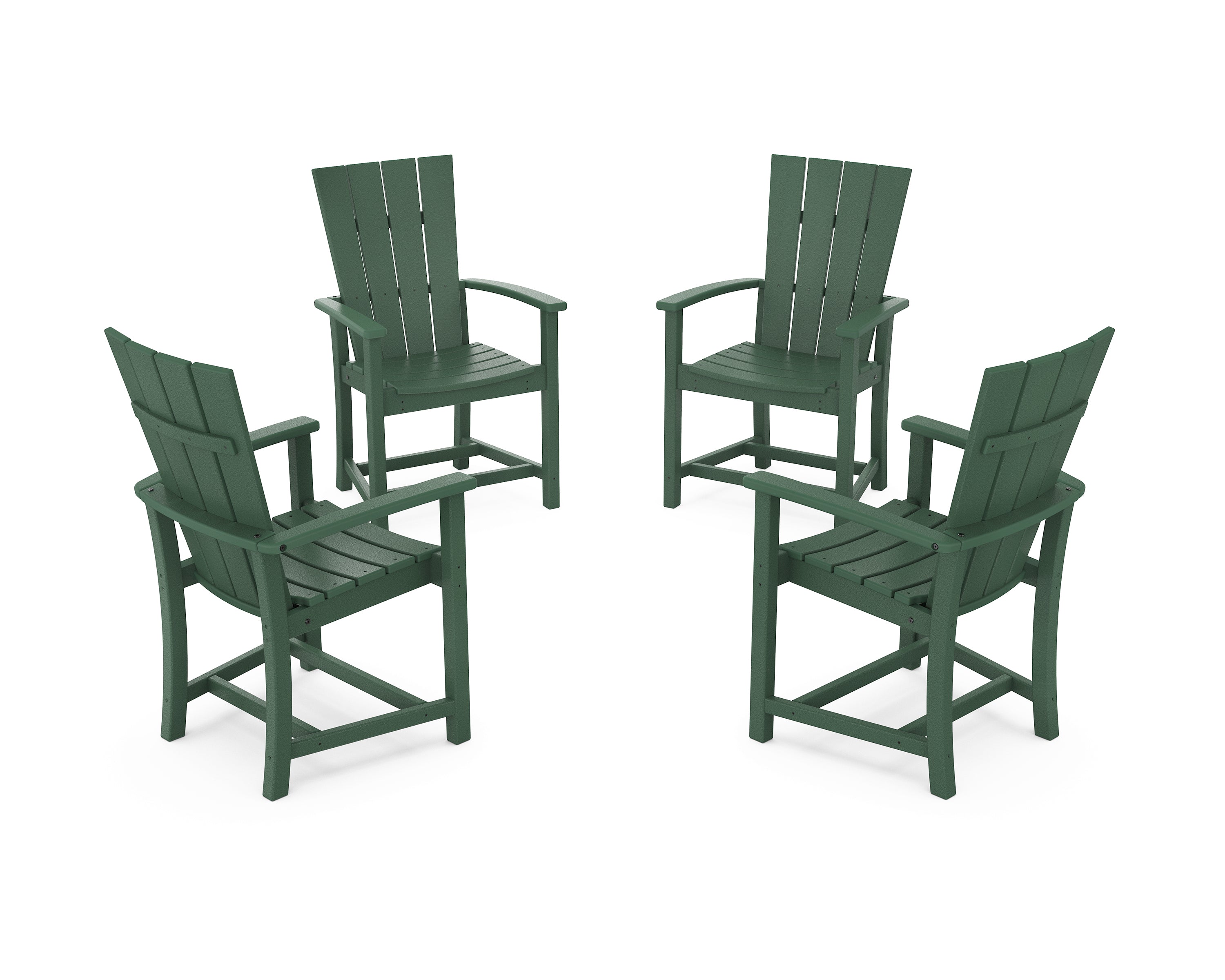 POLYWOOD Quattro 4-Piece Upright Adirondack Conversation Set in Green