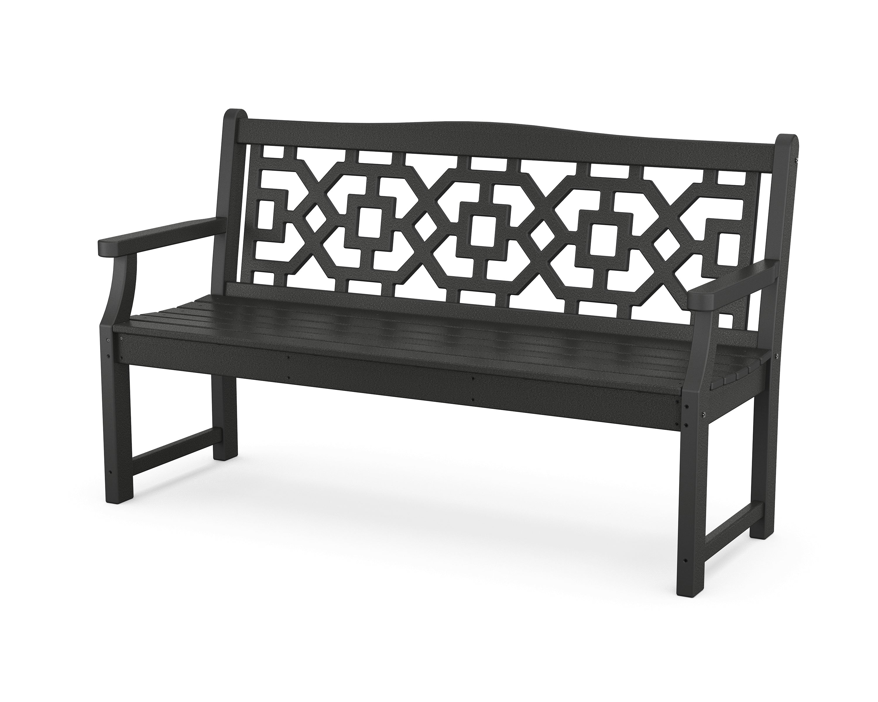 Martha Stewart by POLYWOOD Chinoiserie 60” Garden Bench in Black
