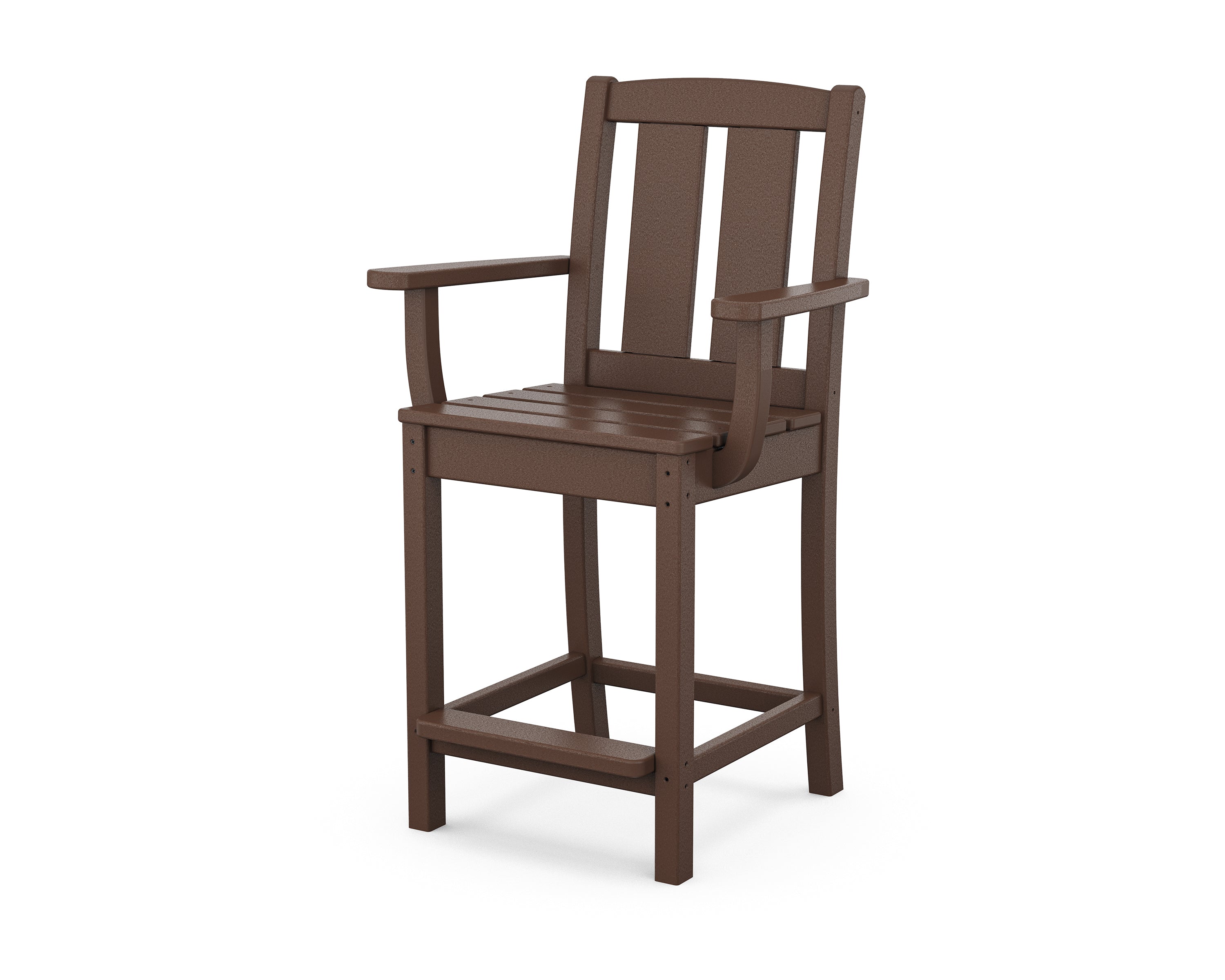 POLYWOOD Mission Counter Arm Chair in Mahogany