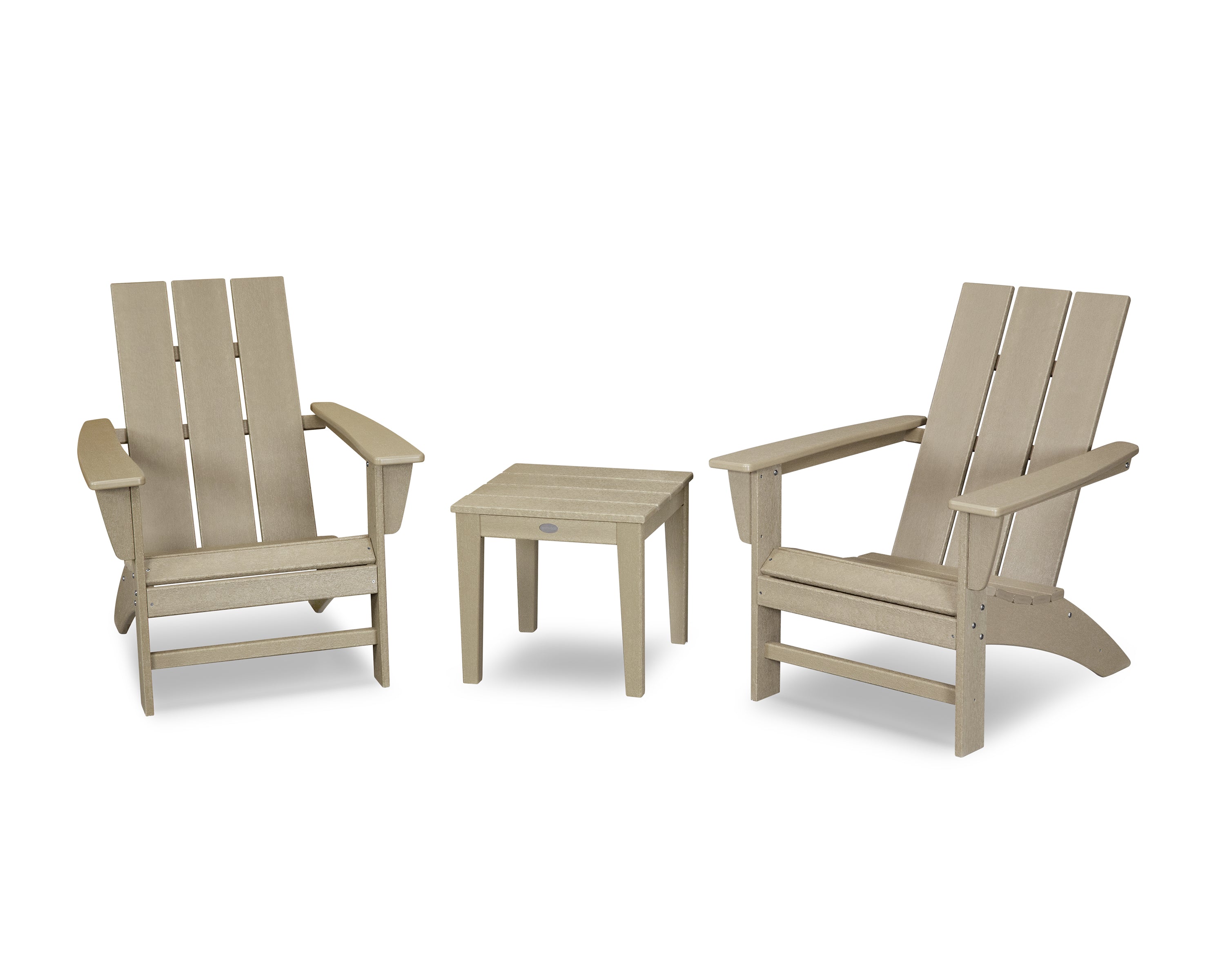 POLYWOOD Modern Adirondack 3-Piece Set in Vintage Sahara