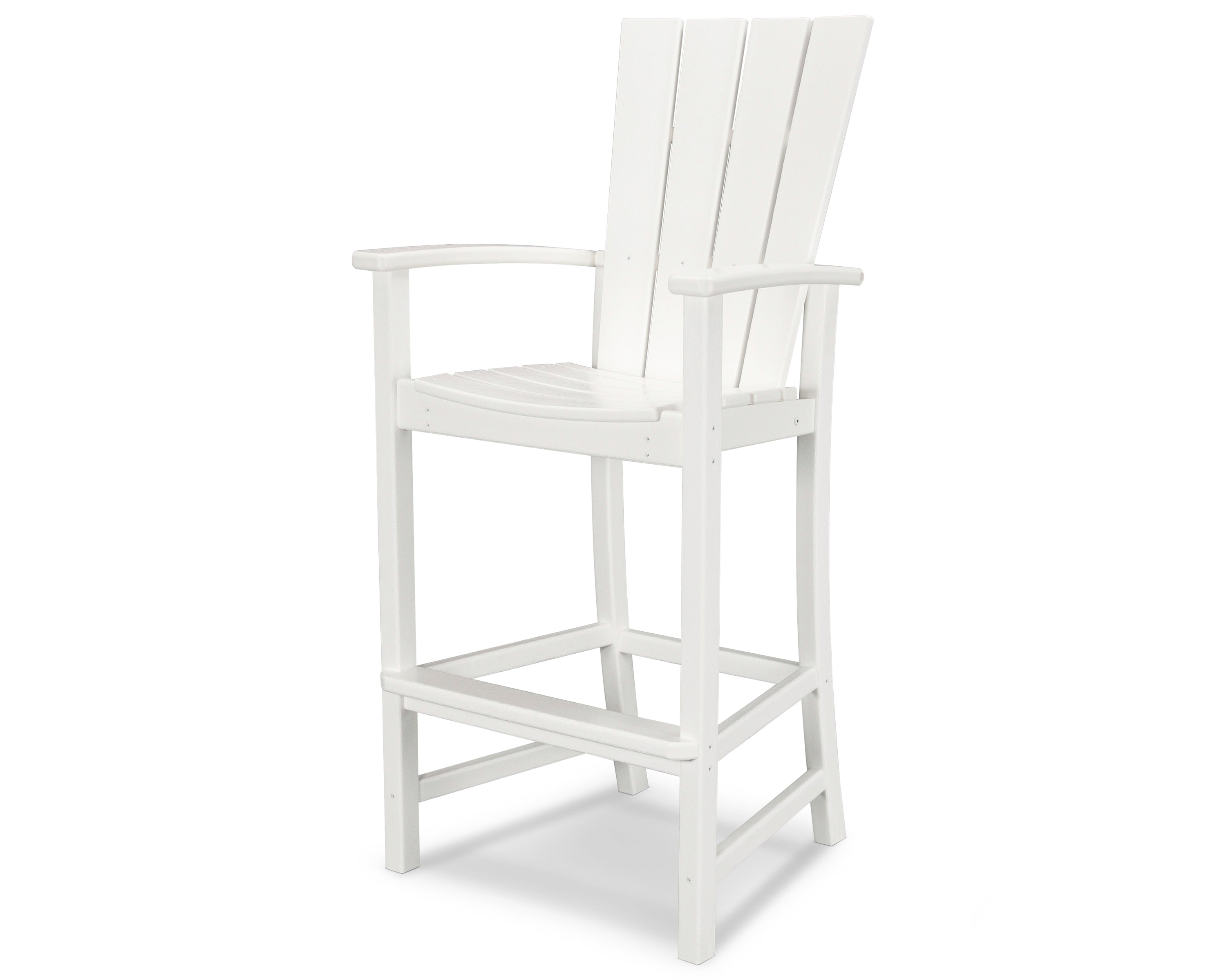 POLYWOOD Quattro Adirondack Bar Chair in White