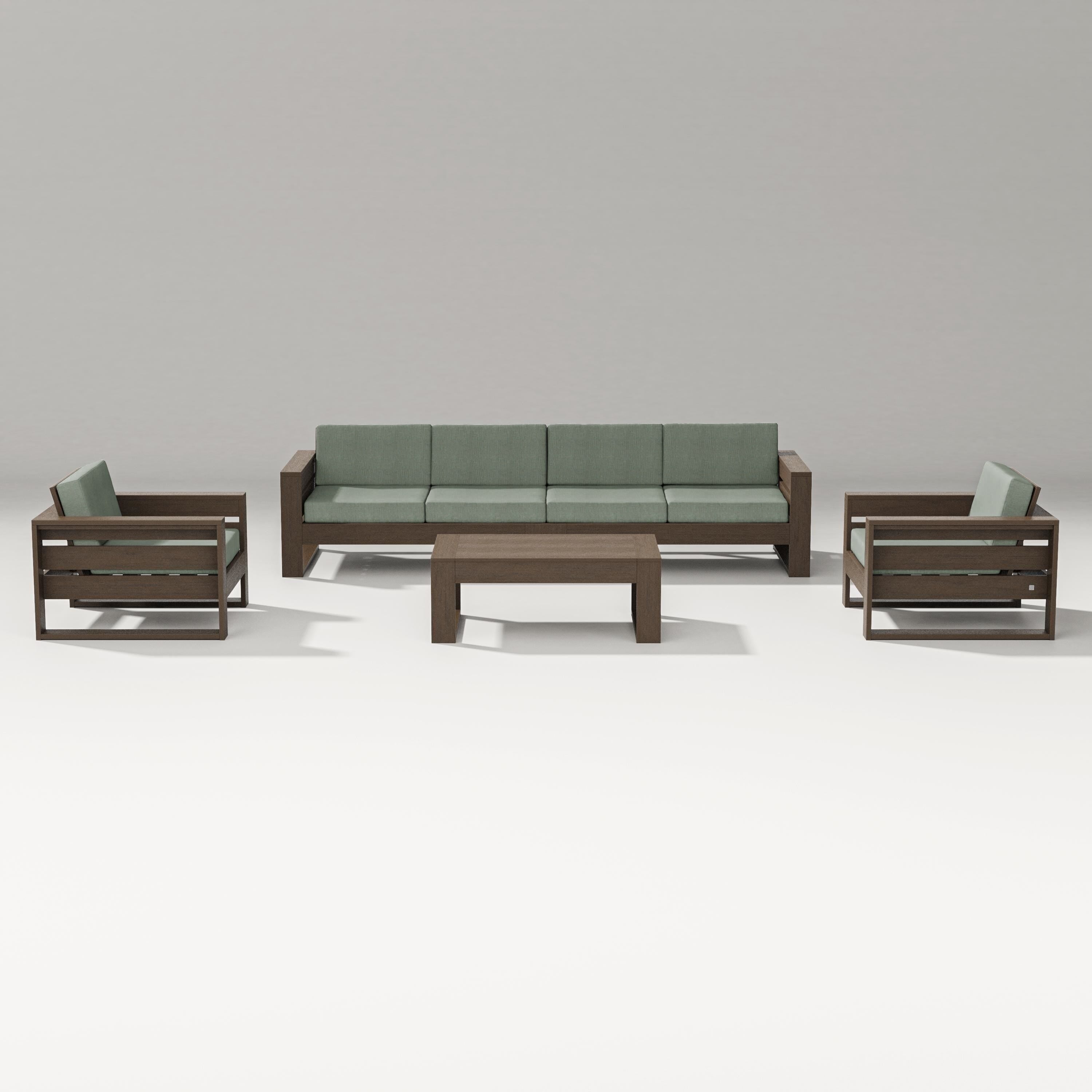 PW Designer Series Latitude 5-Piece Lounge Sofa Set in Kona / Cast Sage