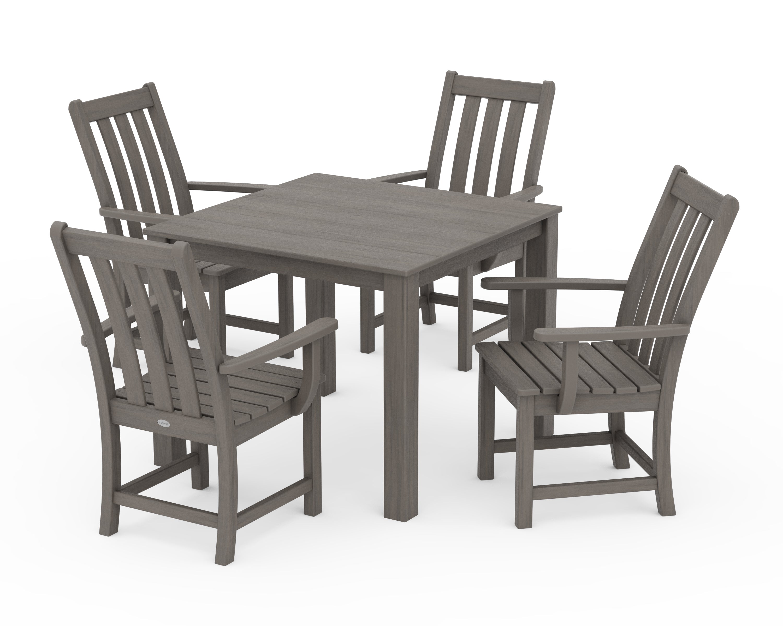 POLYWOOD Vineyard 5-Piece Parsons Dining Set in Driftwood