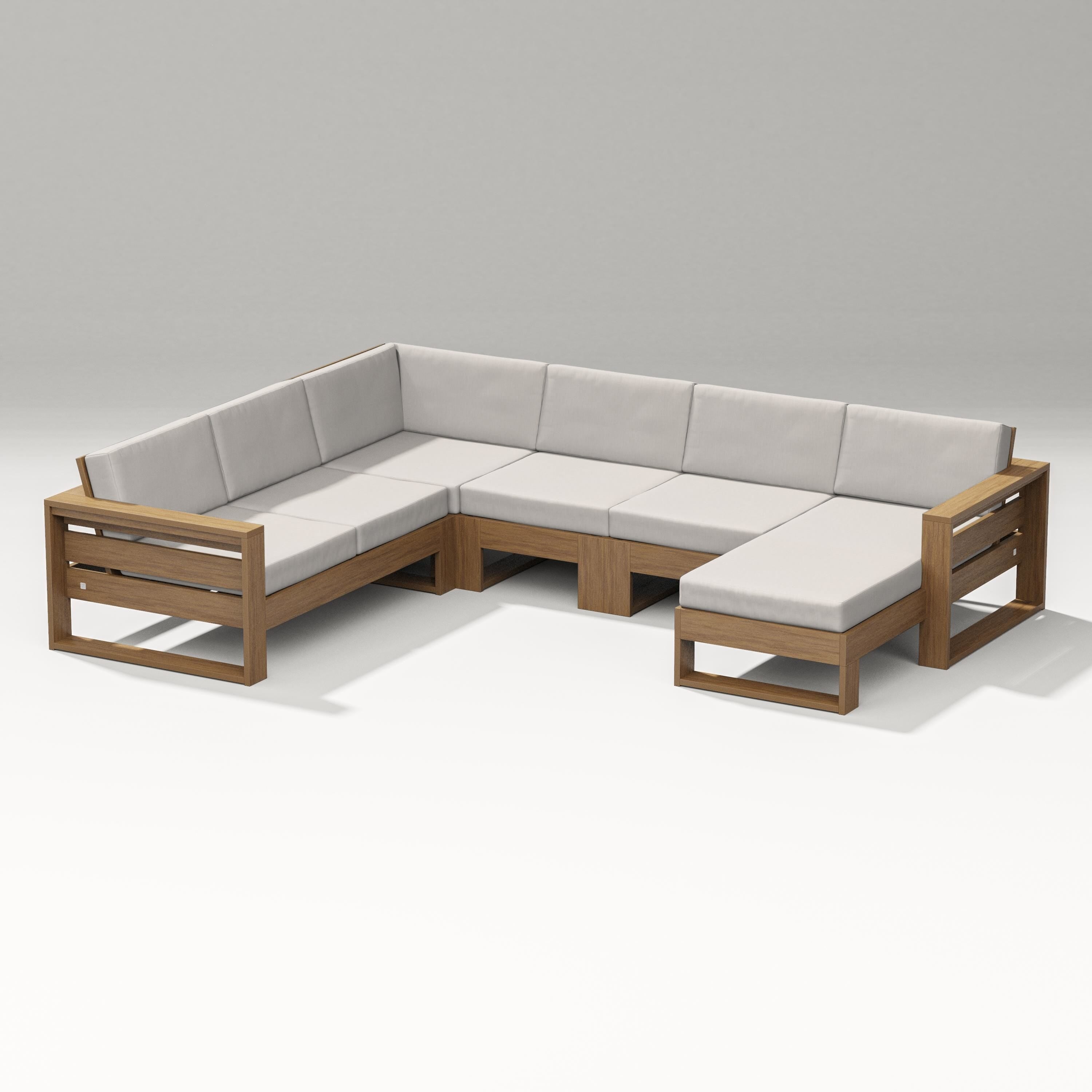 PW Designer Series Latitude Corner Sectional with Right Chaise in Natural / Cast Ash