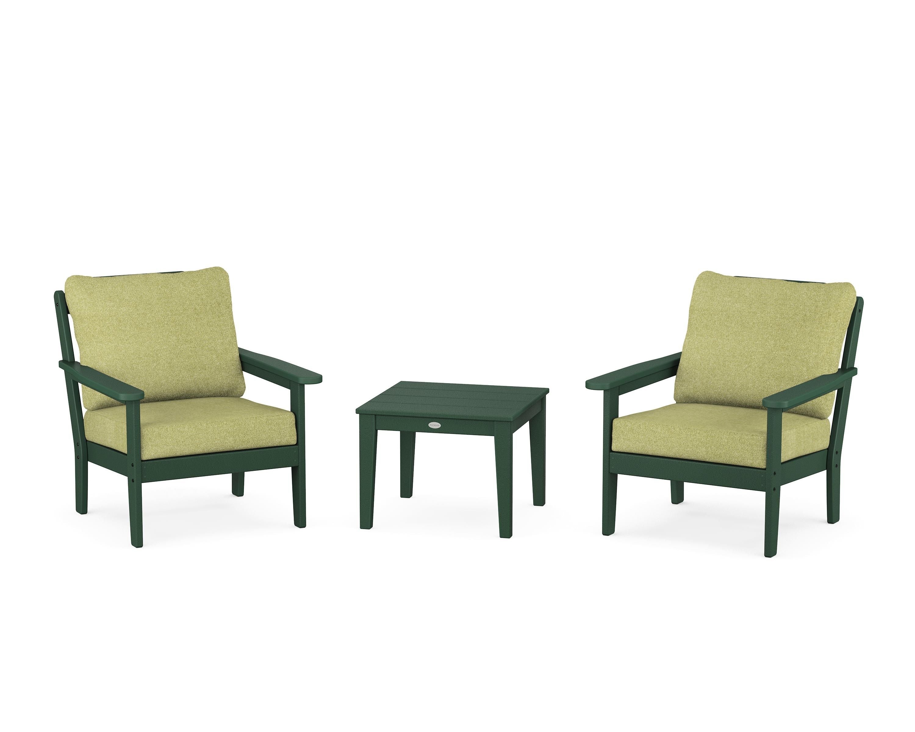Country Living Cottage 3-Piece Deep Seating Set in Green / Chartreuse Boucle