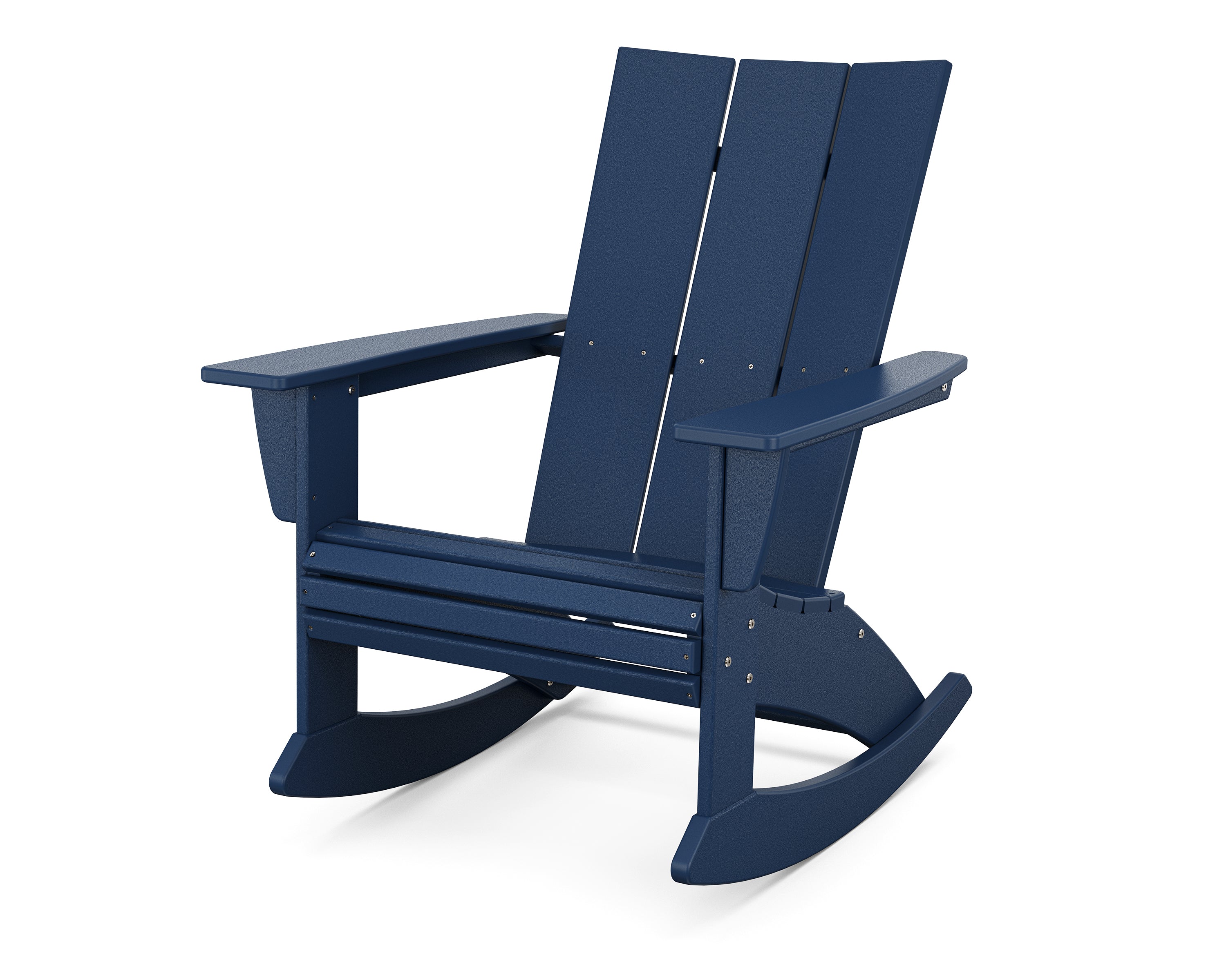 POLYWOOD Modern Curveback Adirondack Rocking Chair in Navy