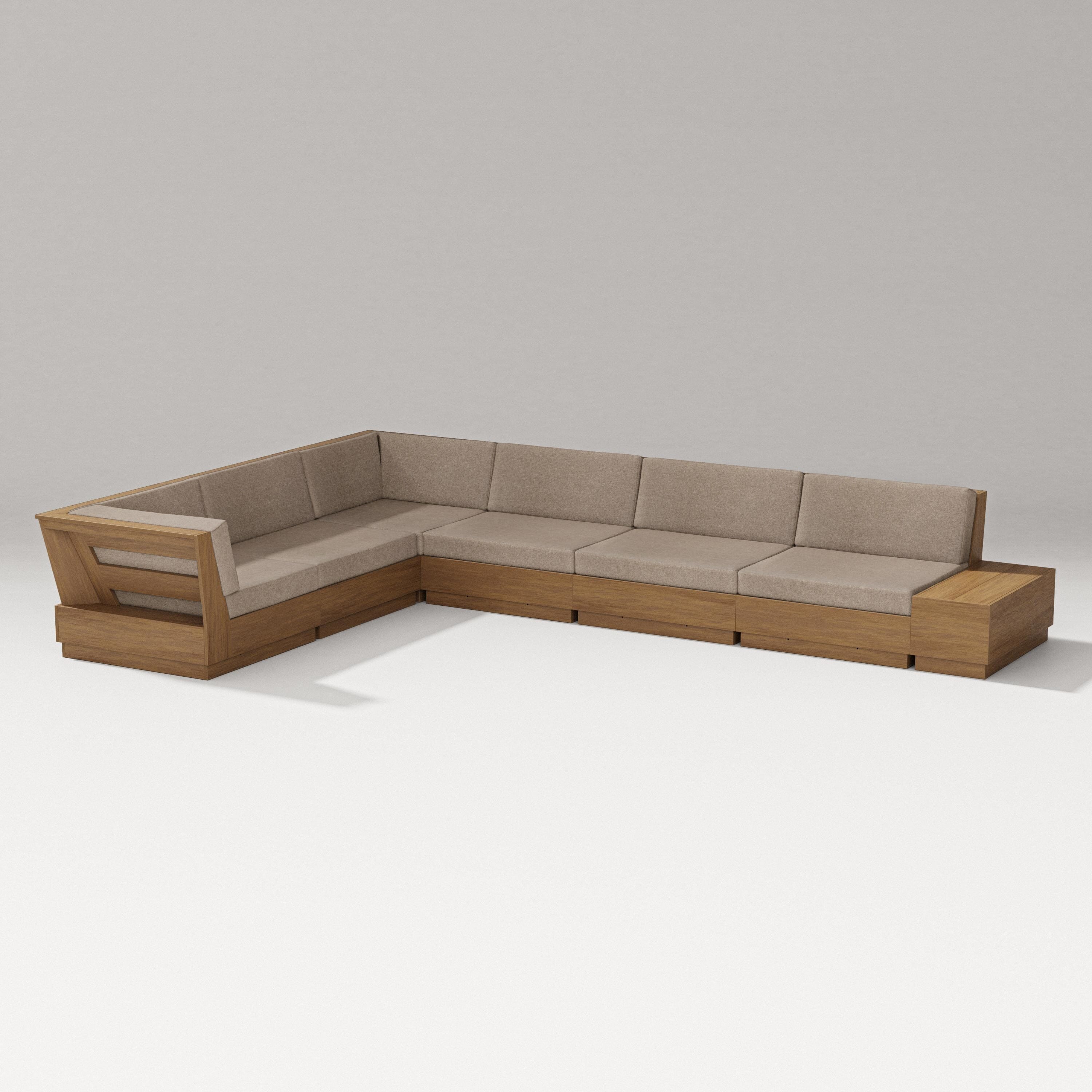 PW Designer Series Elevate 7-Piece Corner Sectional in Natural / Spiced Burlap