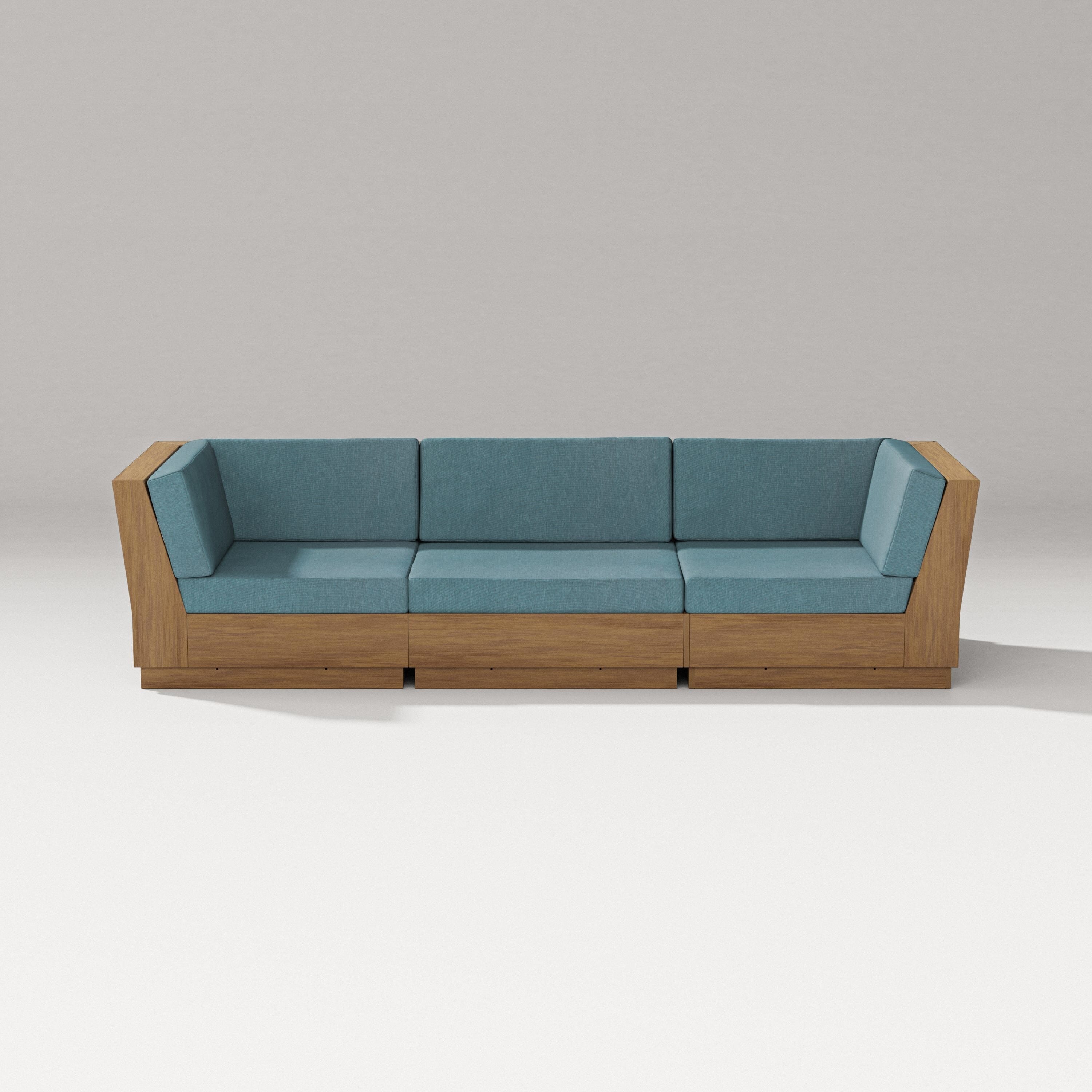 PW Designer Series Elevate Sofa Sectional in Natural / Ocean Teal