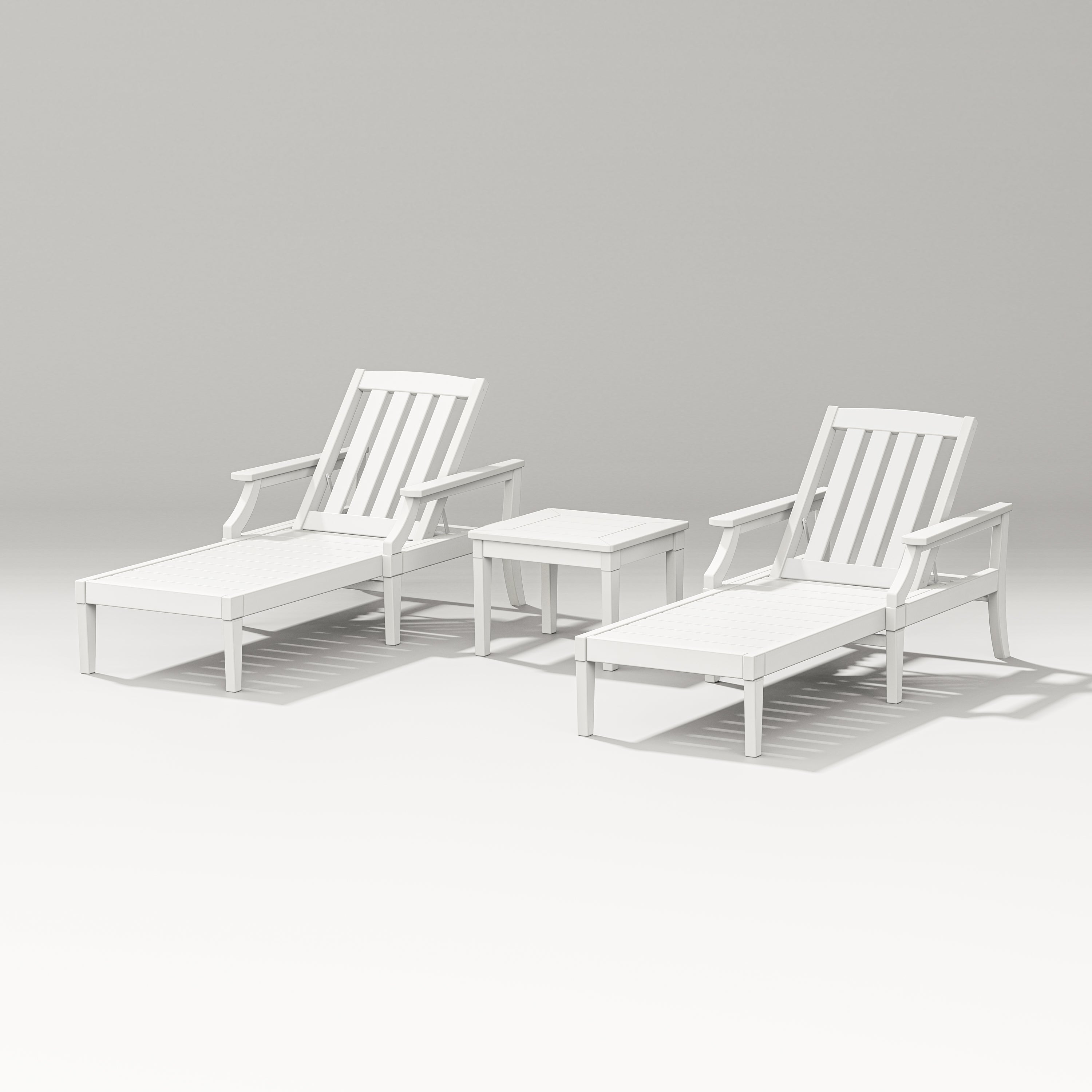 PW Designer Series Estate 3-Piece Chaise Lounge Set in Vintage White