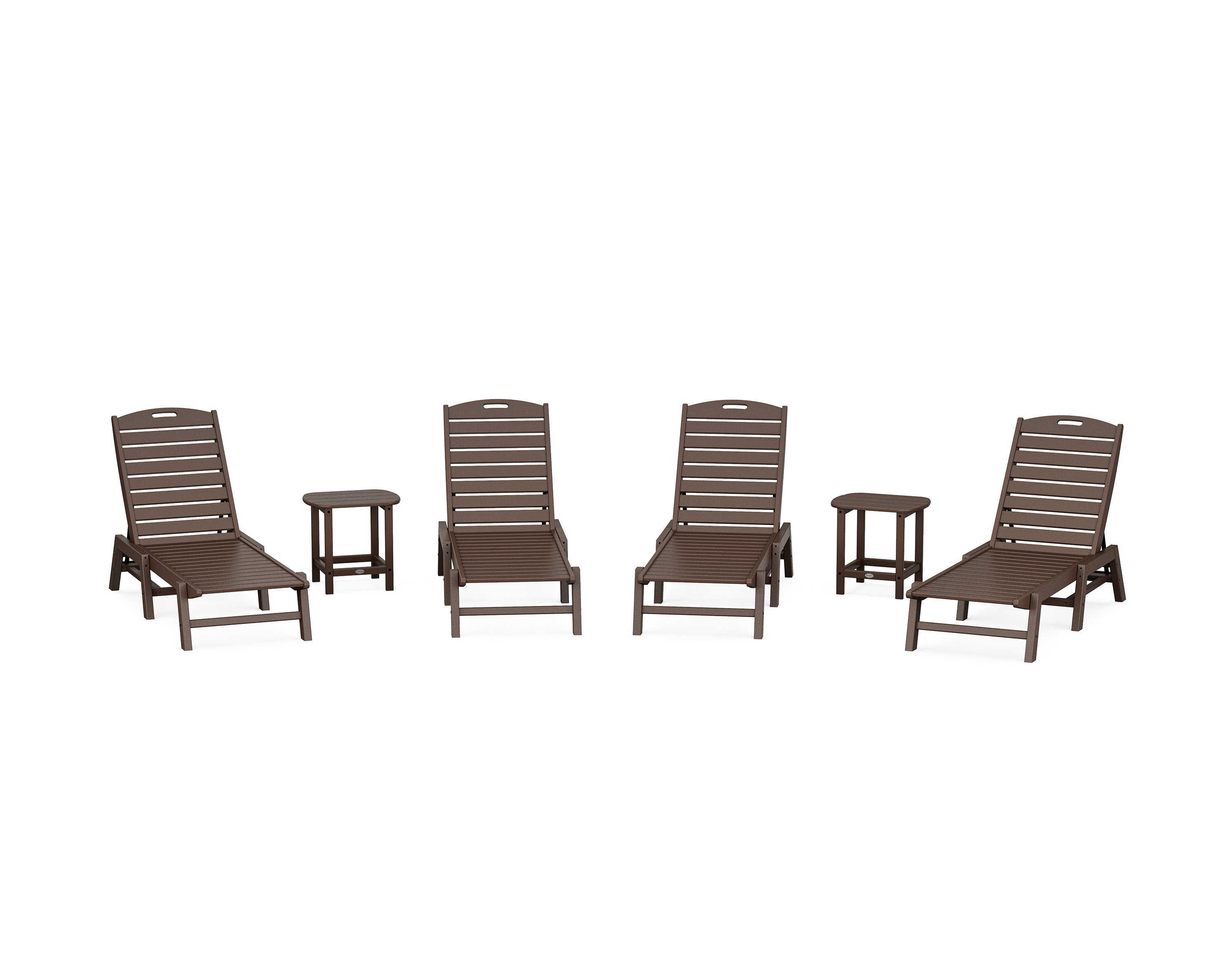 POLYWOOD Nautical Chaise 6-Piece Set in Mahogany