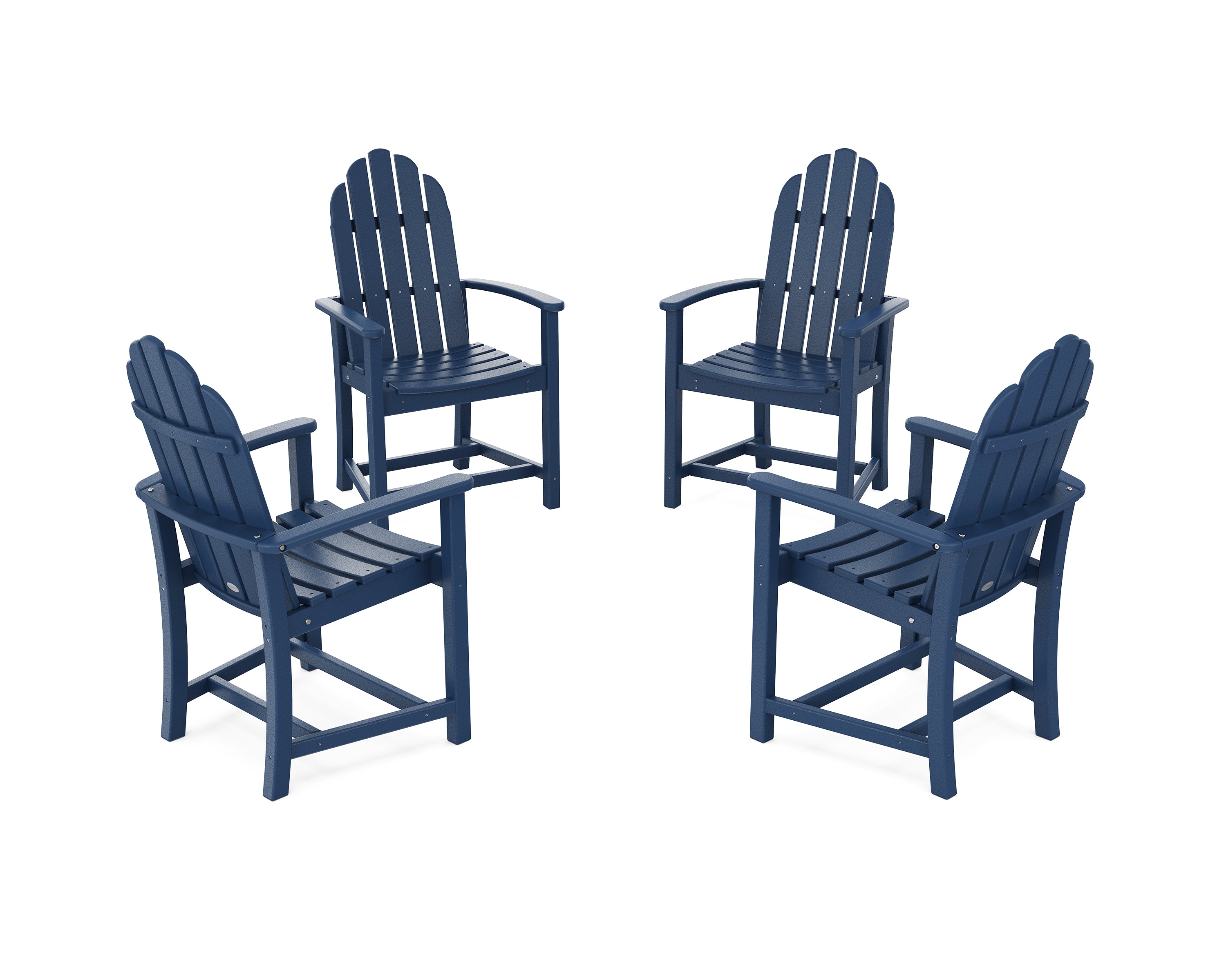 POLYWOOD Classic 4-Piece Upright Adirondack Conversation Set in Navy