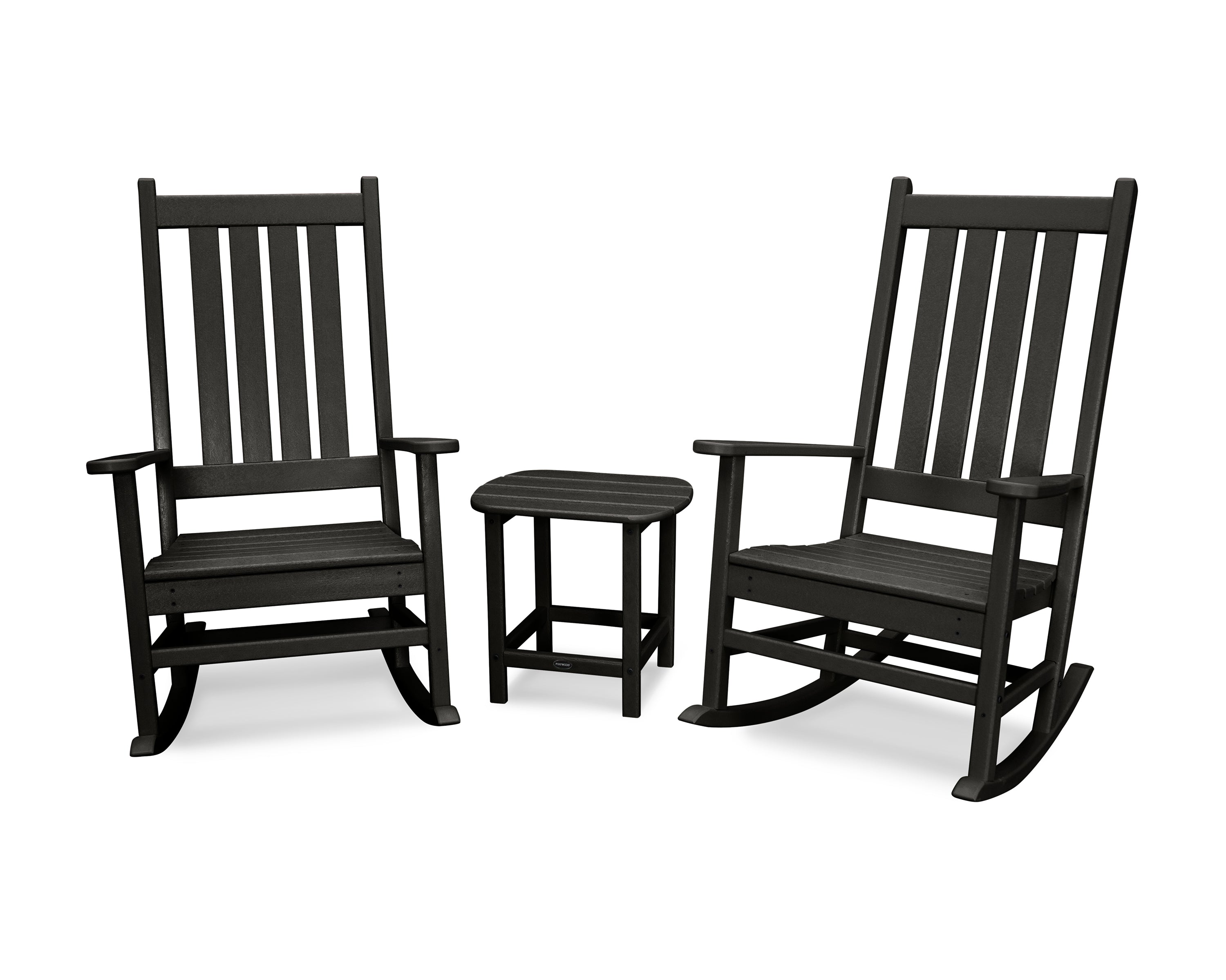POLYWOOD® Vineyard 3-Piece Rocking Set in Black
