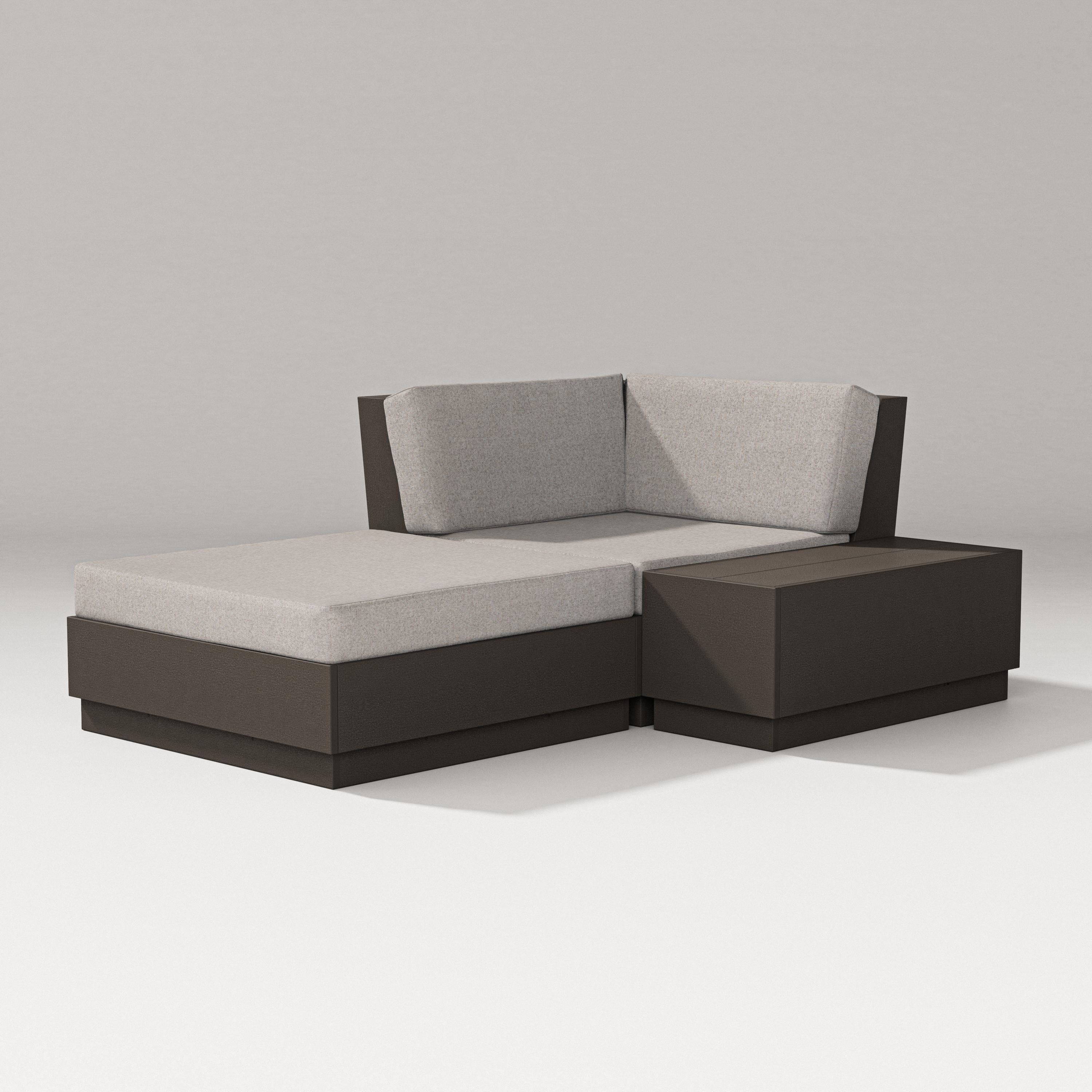 PW Designer Series Elevate Corner Chaise in Vintage Coffee / Weathered Tweed