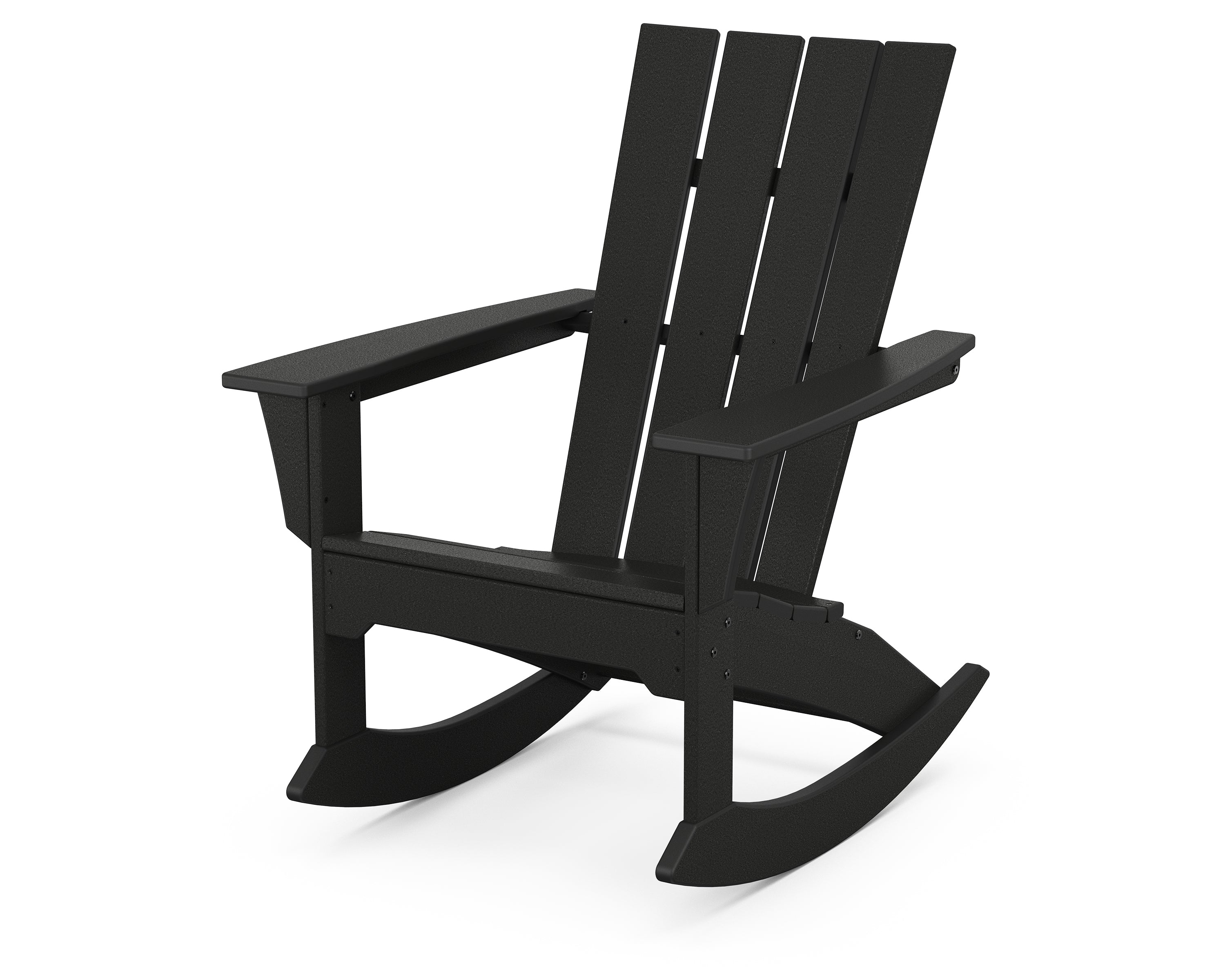 POLYWOOD Quattro Adirondack Rocking Chair in Black