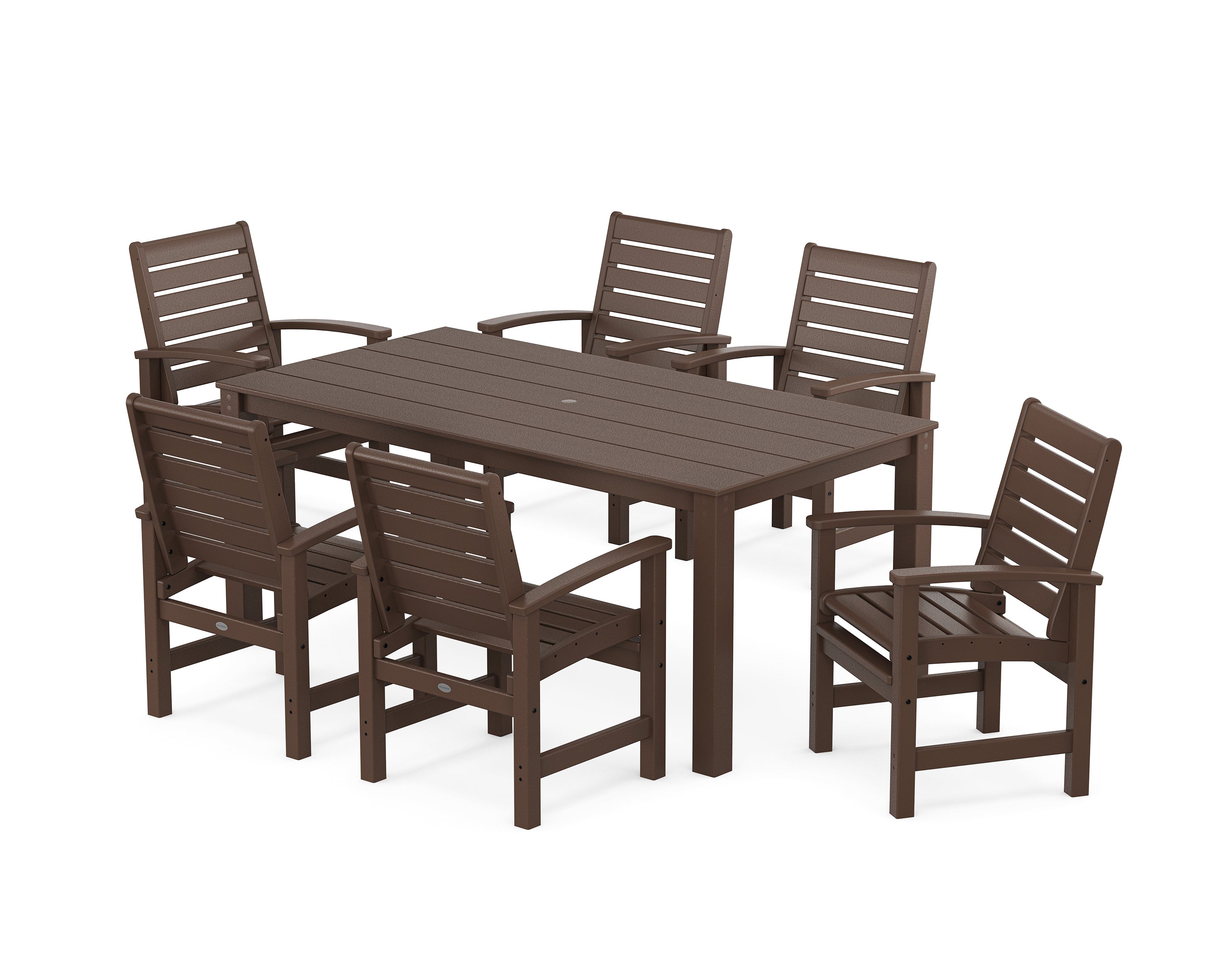 POLYWOOD Signature 7-Piece Parsons Dining Set in Mahogany