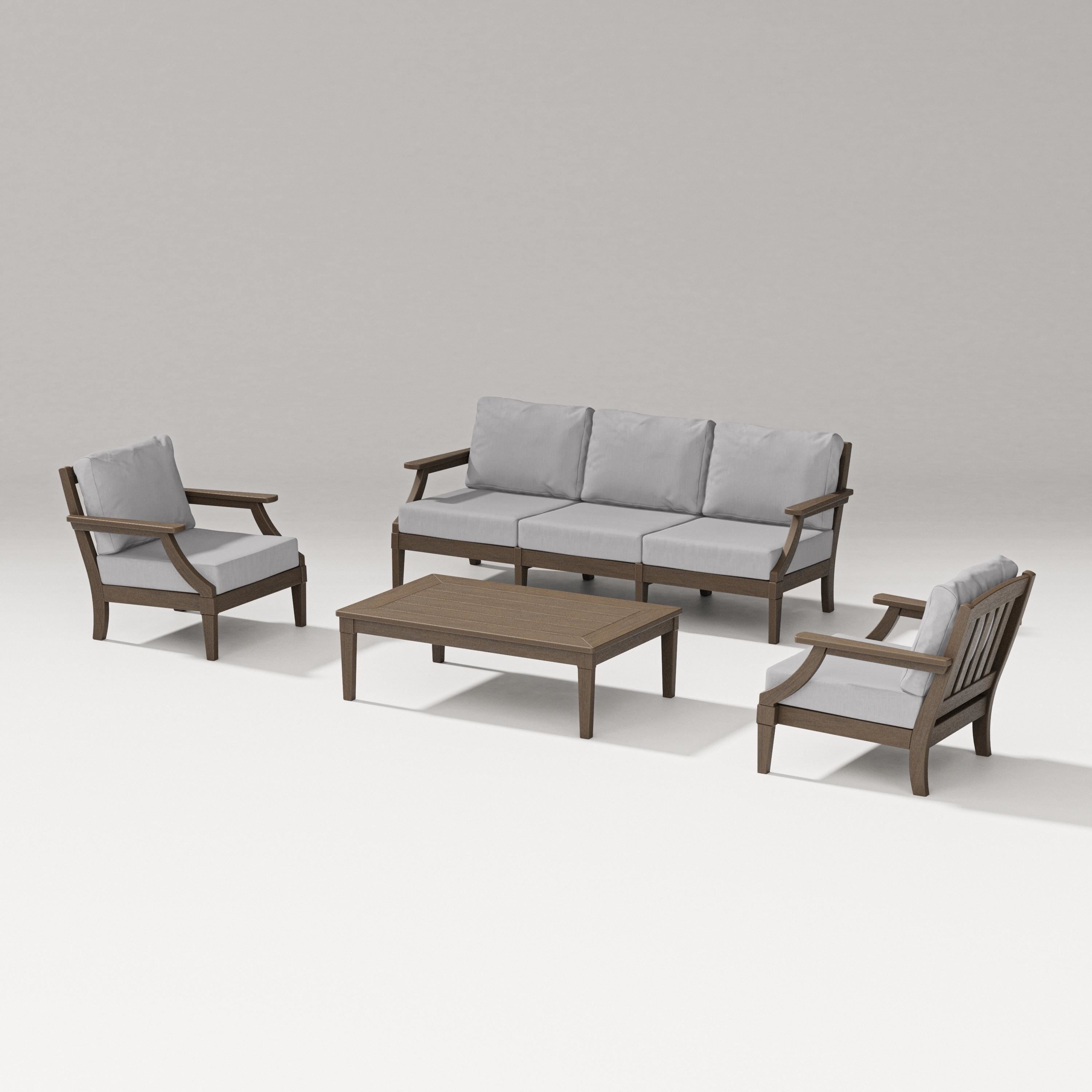 PW Designer Series Estate 4-Piece Lounge Sofa Set in Kona / Granite