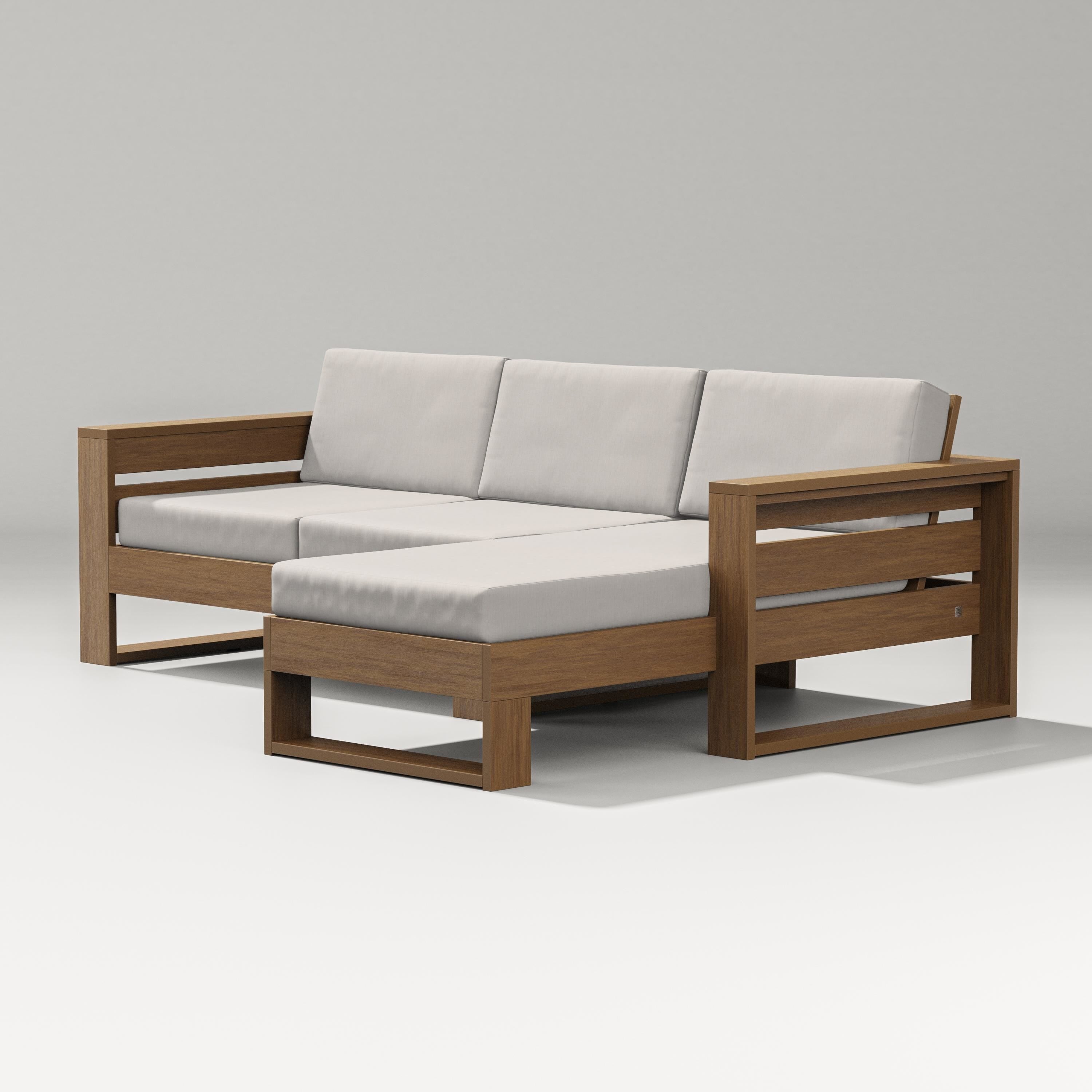 PW Designer Series Latitude Right Chaise Sectional in Natural / Cast Ash