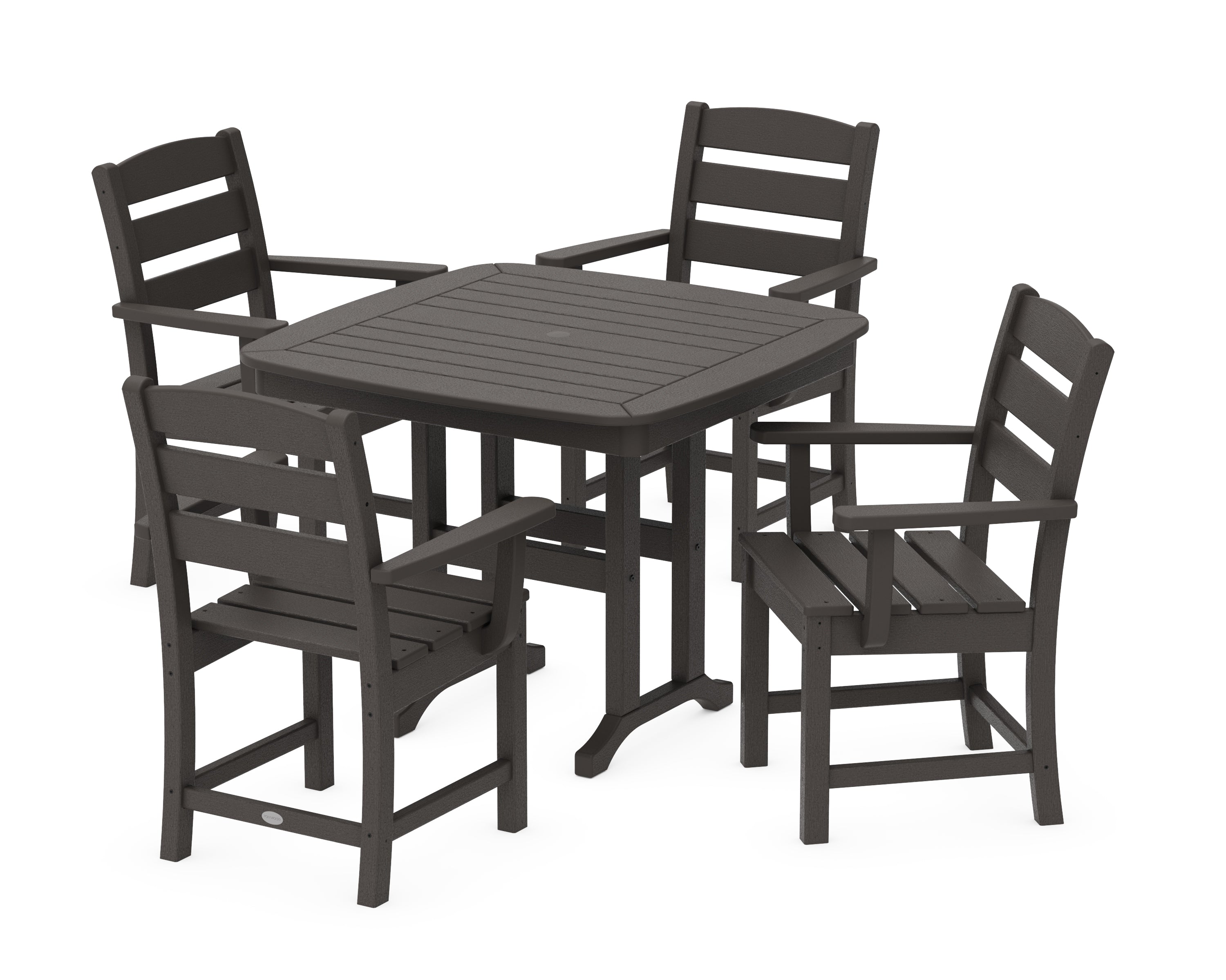 POLYWOOD Lakeside 5-Piece Dining Set in Vintage Coffee