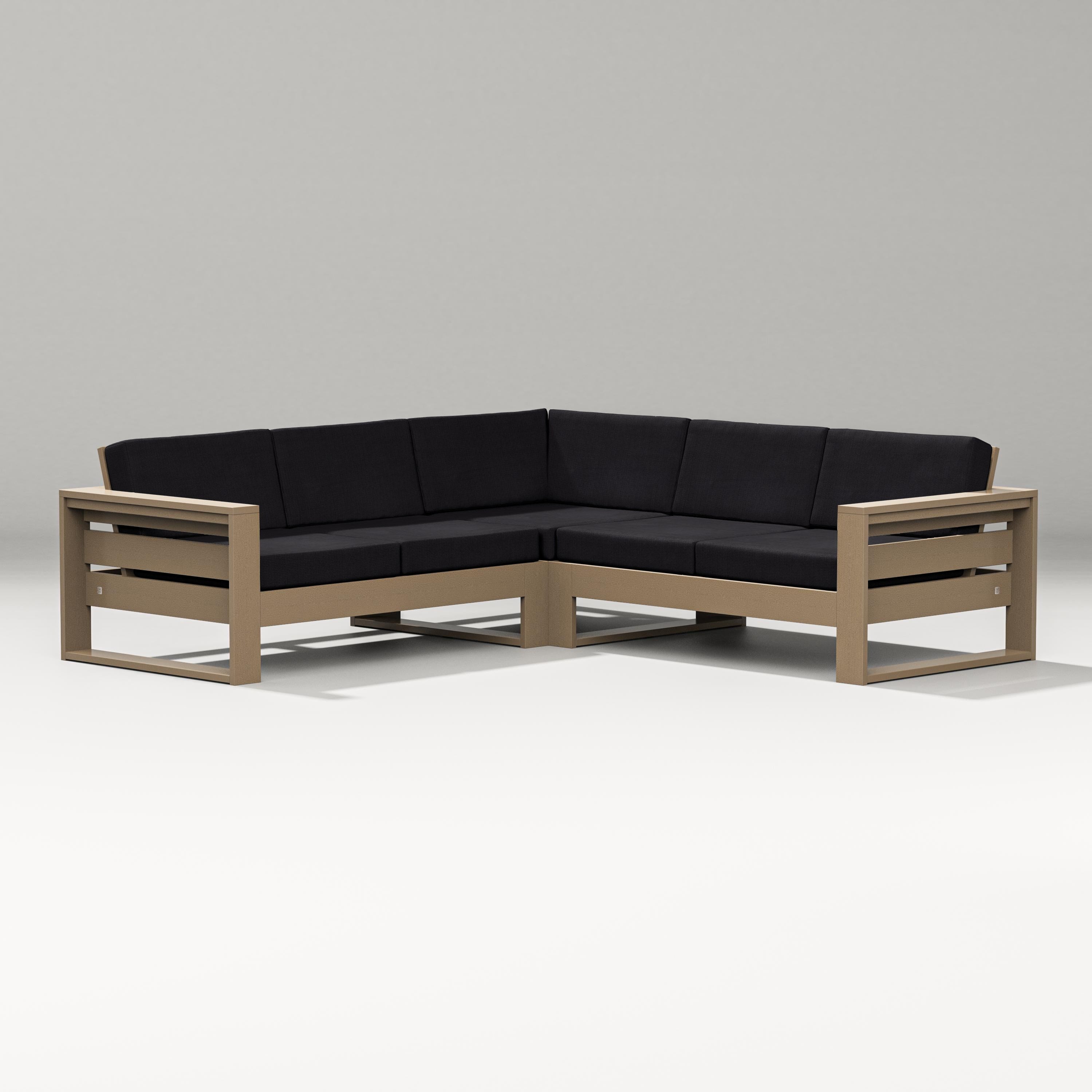 PW Designer Series Latitude Corner Sectional in Vintage Sahara / Midnight Linen