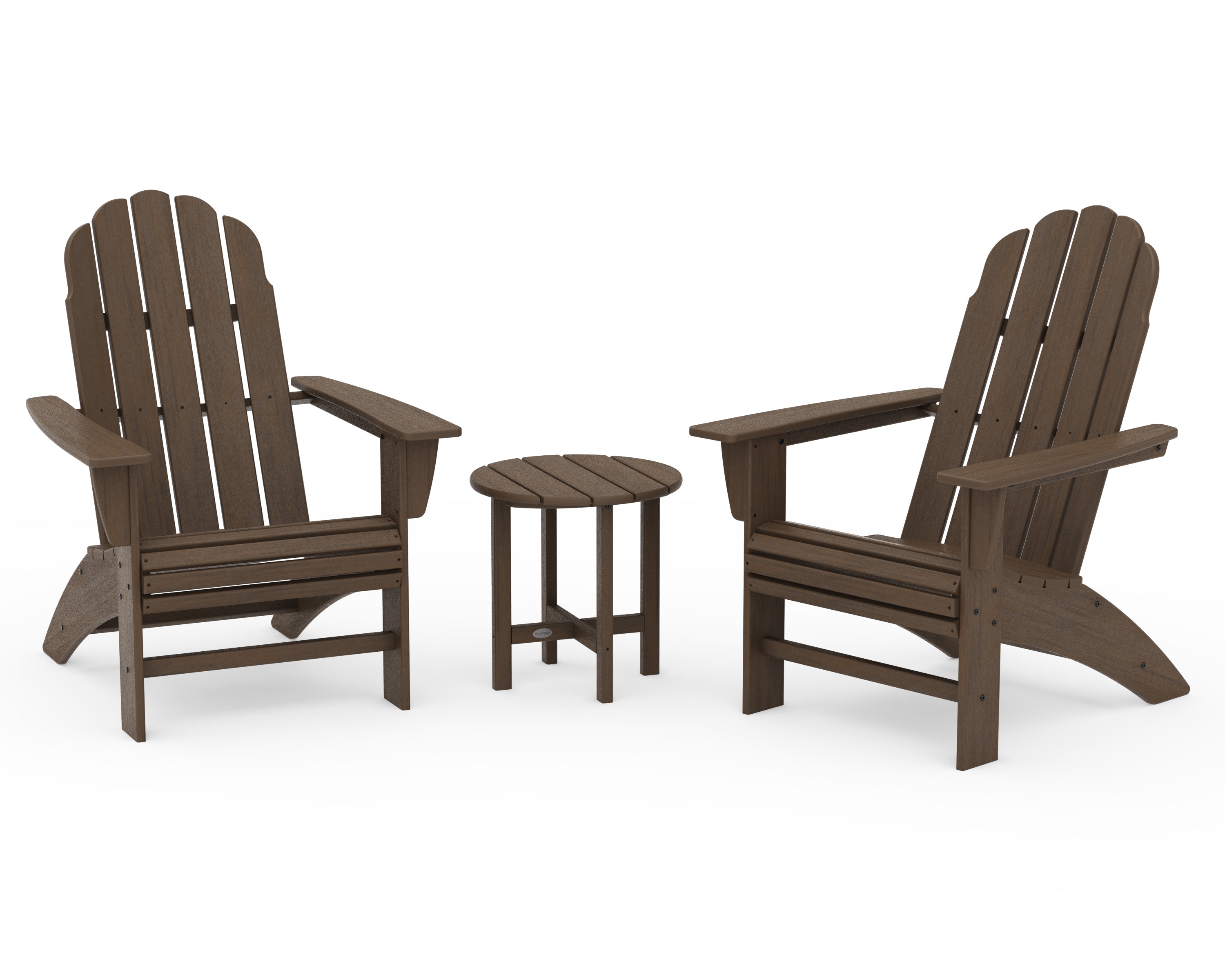 POLYWOOD Vineyard 3-Piece Curveback Adirondack Set in Kona