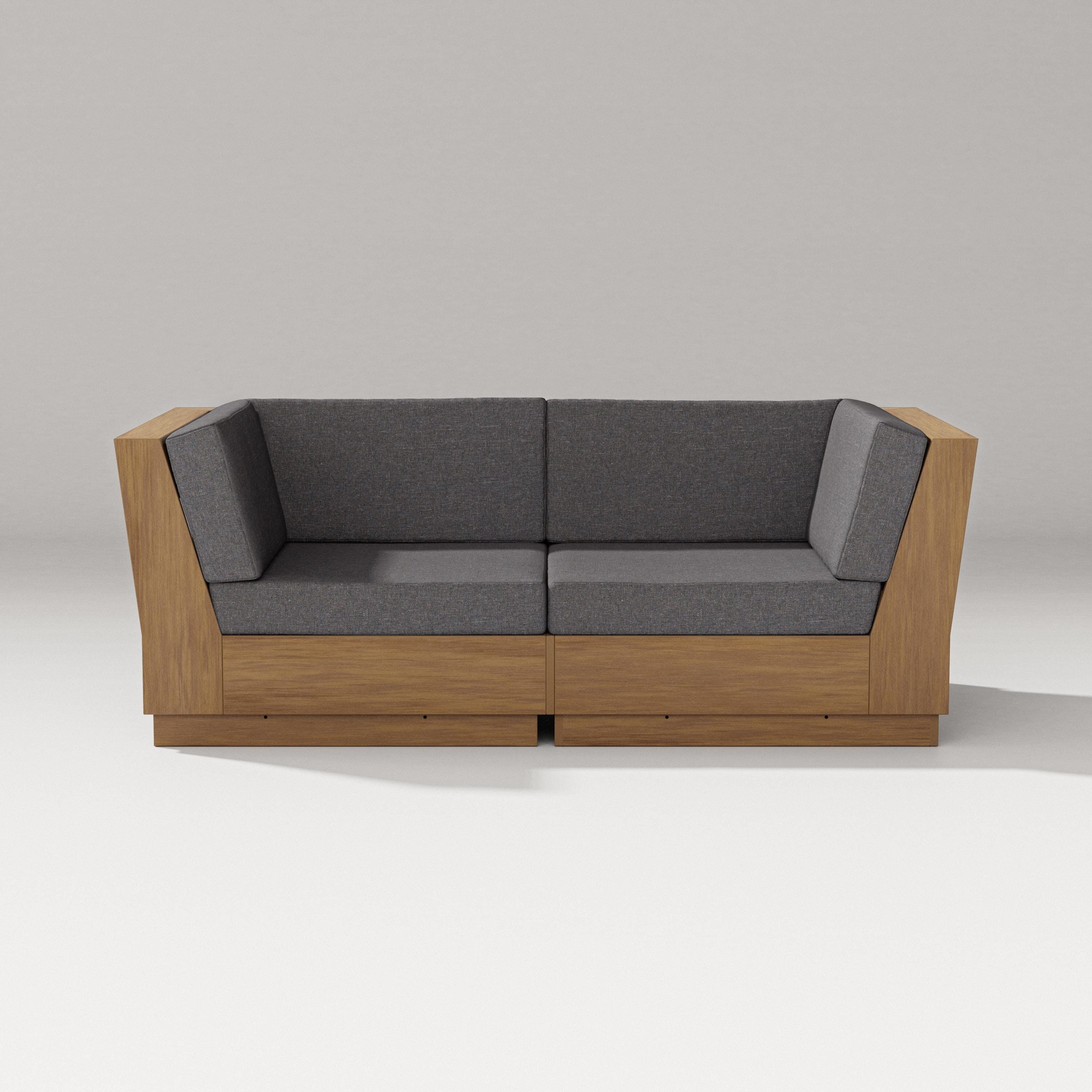 PW Designer Series Elevate Loveseat Sectional in Natural / Ash Charcoal