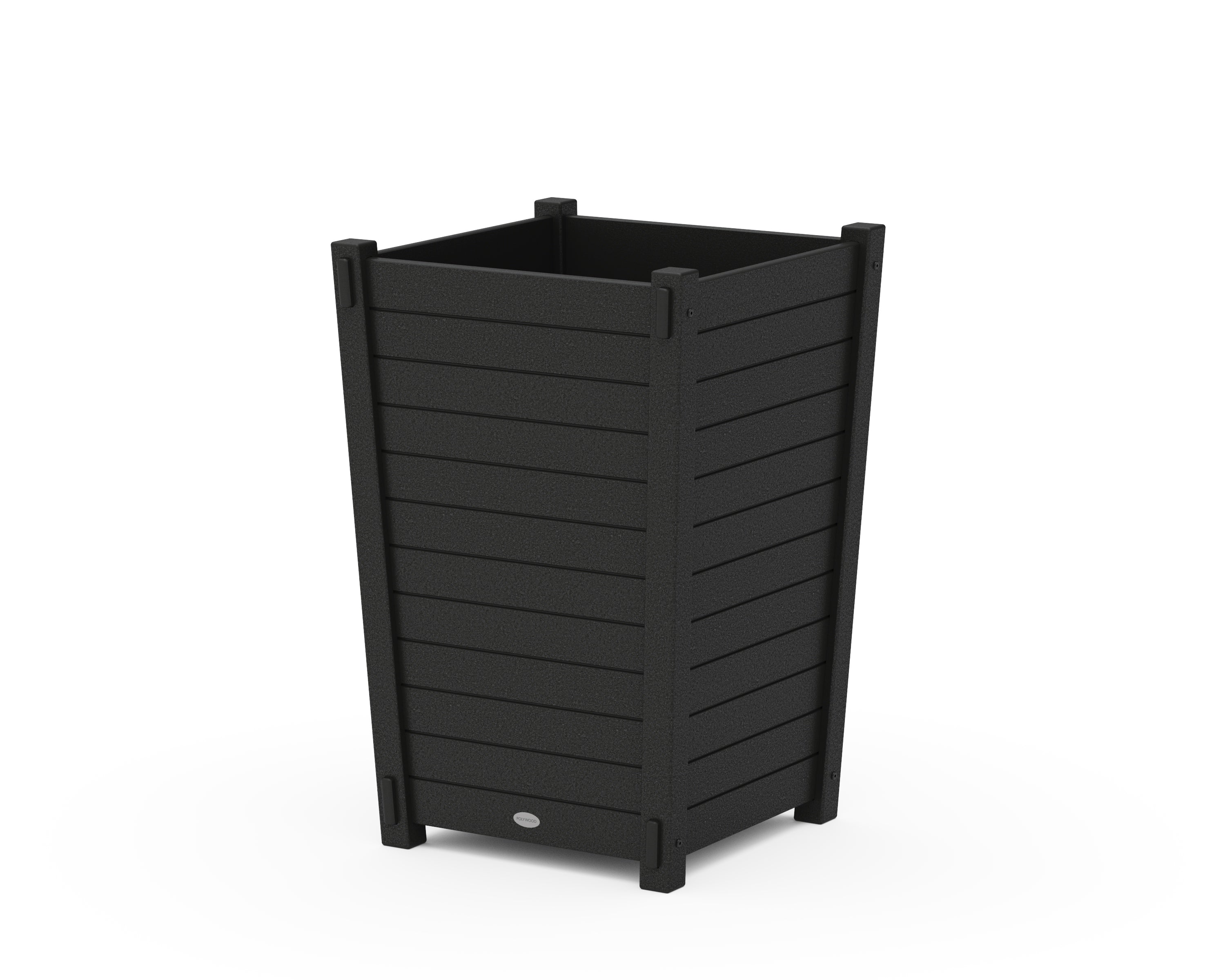 POLYWOOD Nautical Large Tapered Square Planter Box in Black