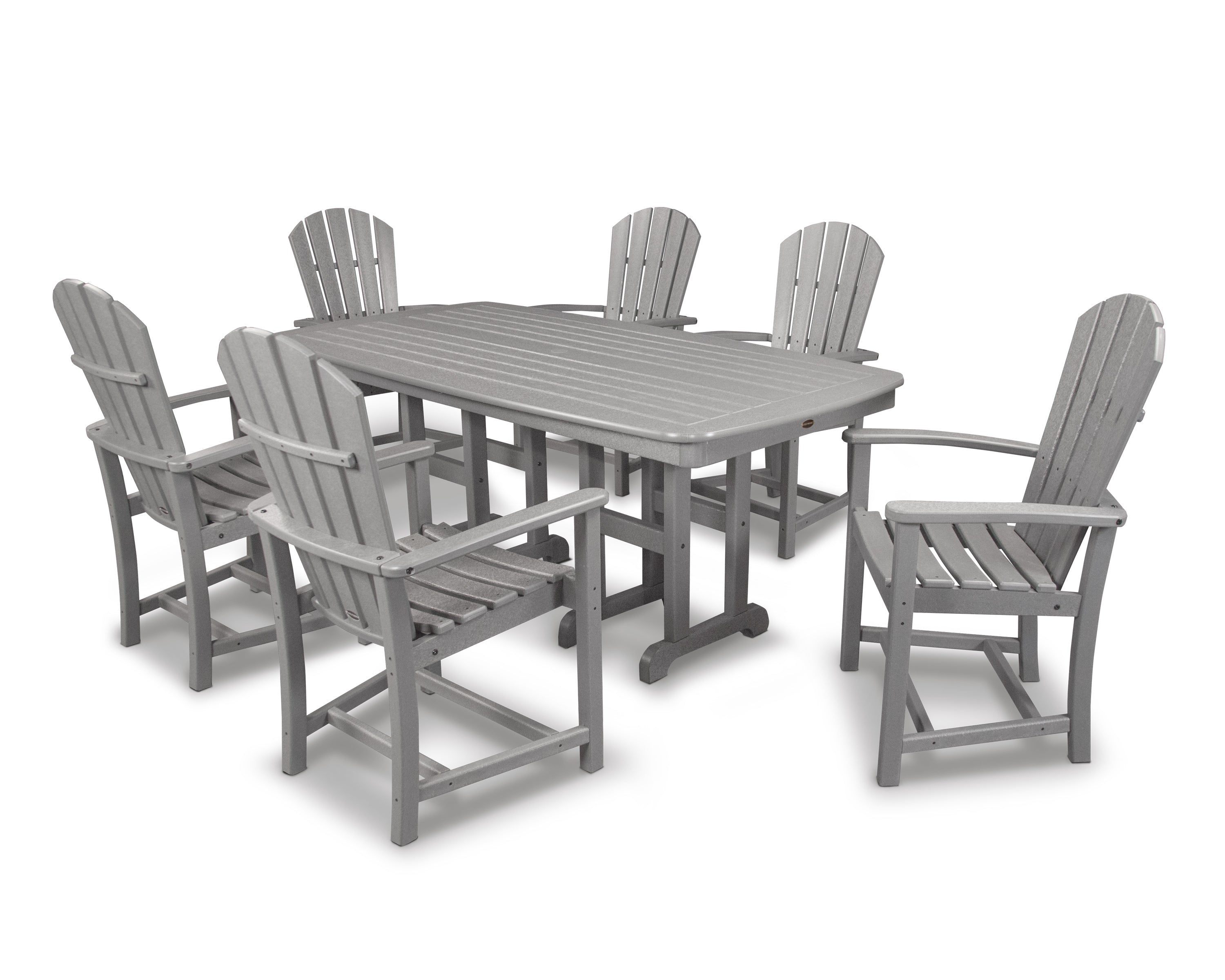 POLYWOOD Palm Coast 7-Piece Dining Set in Slate Grey