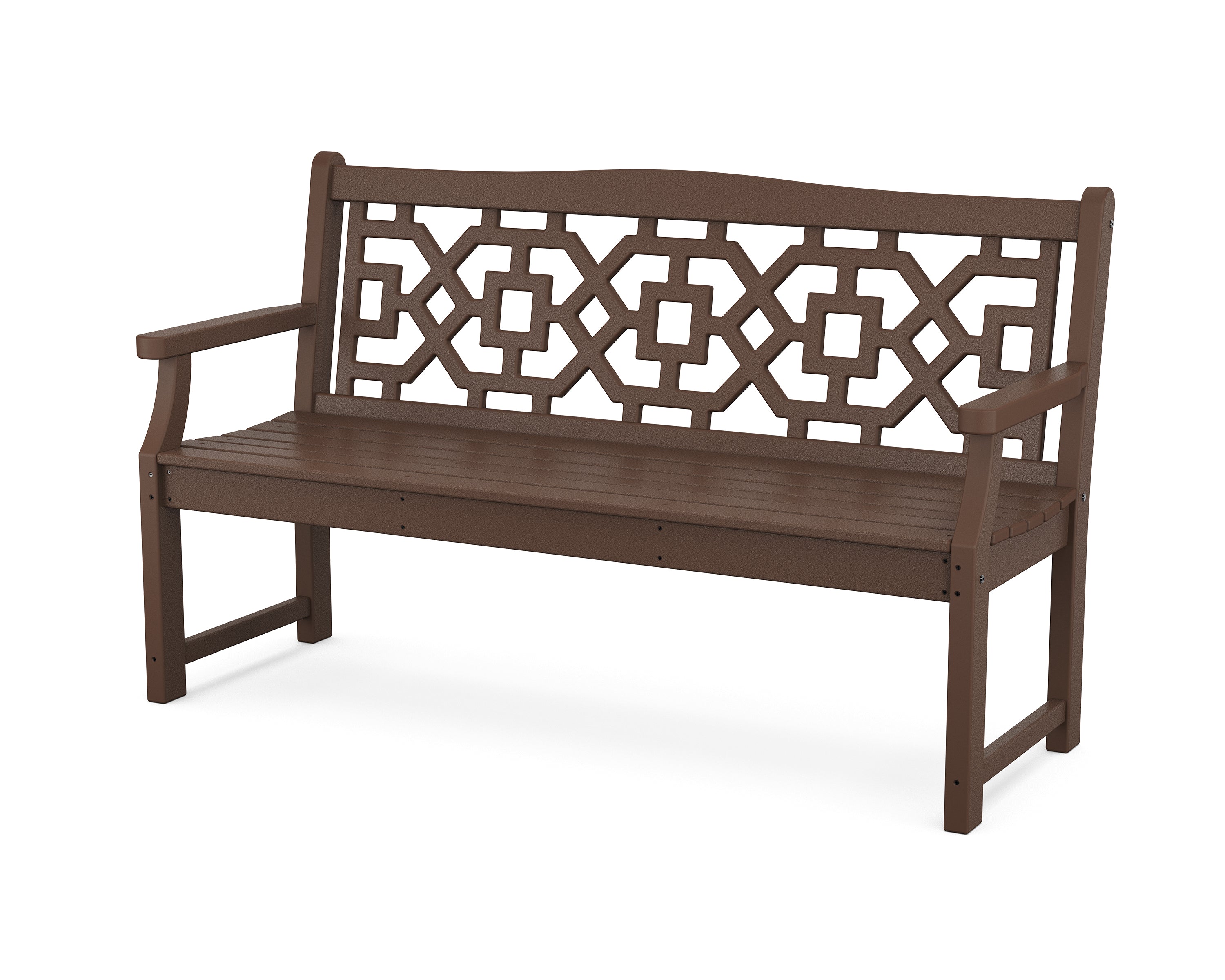 Martha Stewart by POLYWOOD Chinoiserie 60” Garden Bench in Mahogany