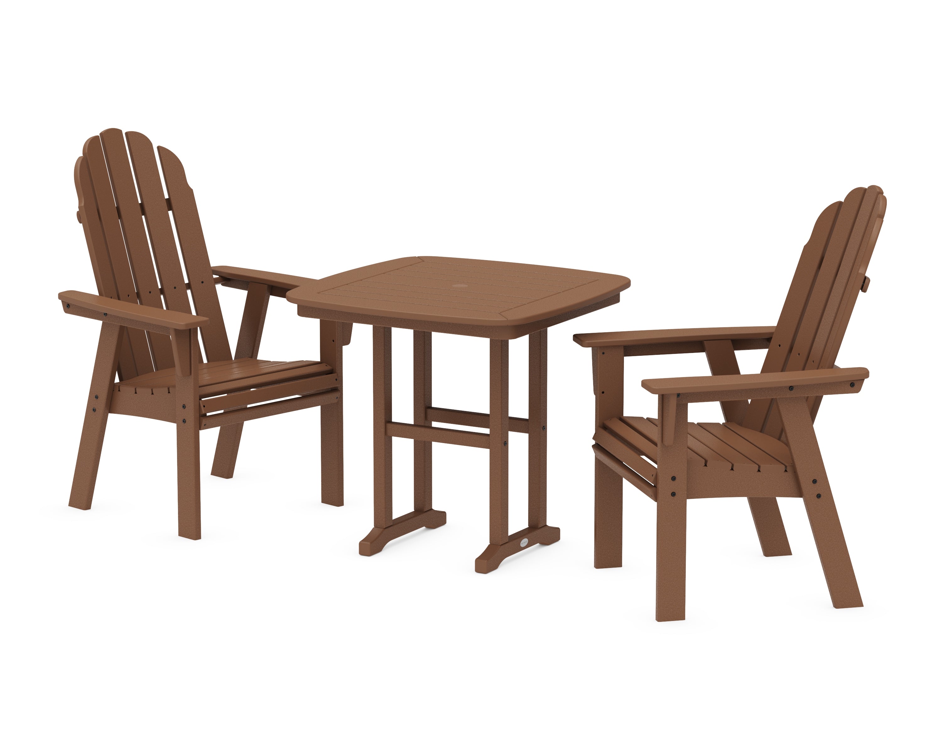 POLYWOOD Vineyard Adirondack 3-Piece Dining Set in Teak