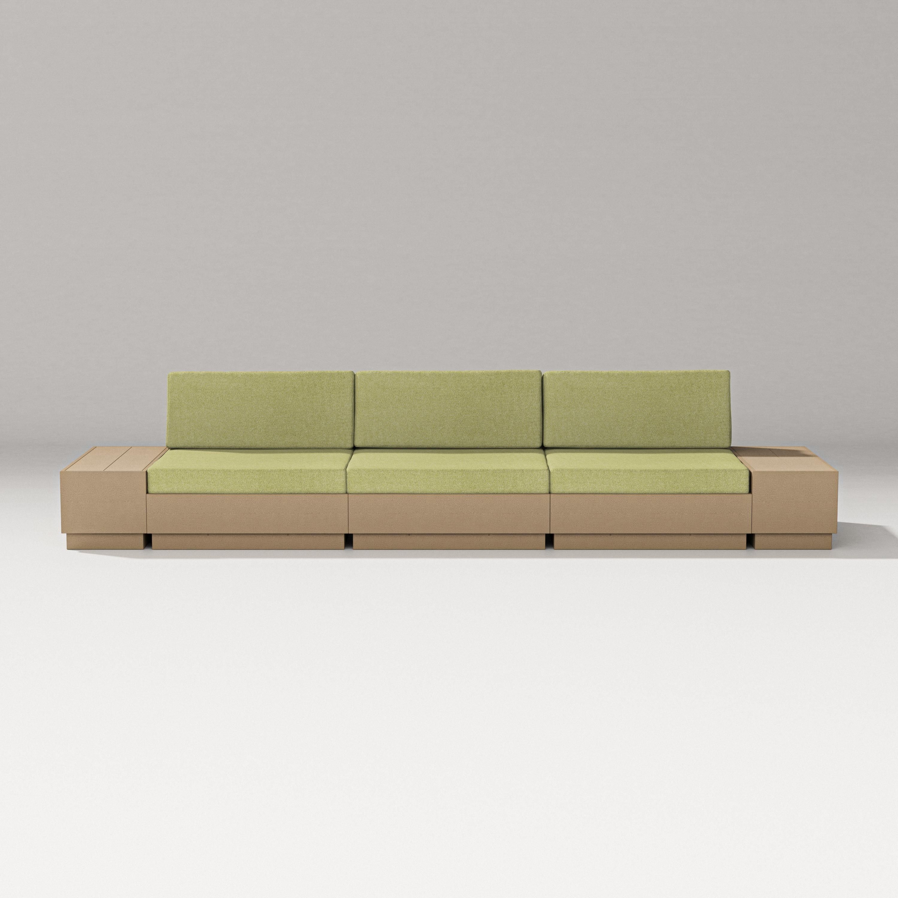 PW Designer Series Elevate Straight Sectional in Vintage Sahara / Chartreuse Boucle