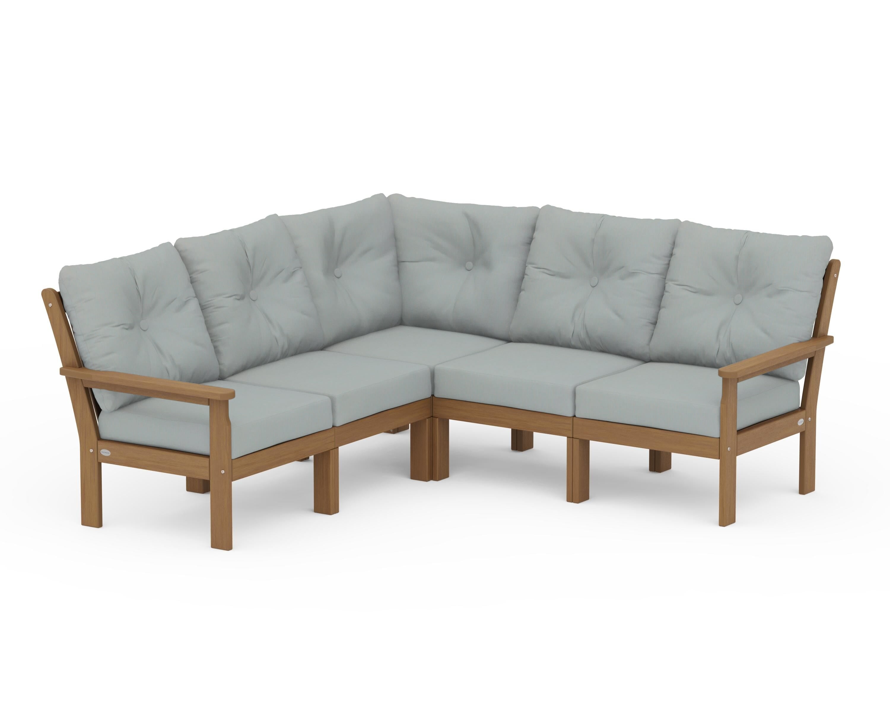POLYWOOD Vineyard 5-Piece Sectional in Natural / Spa