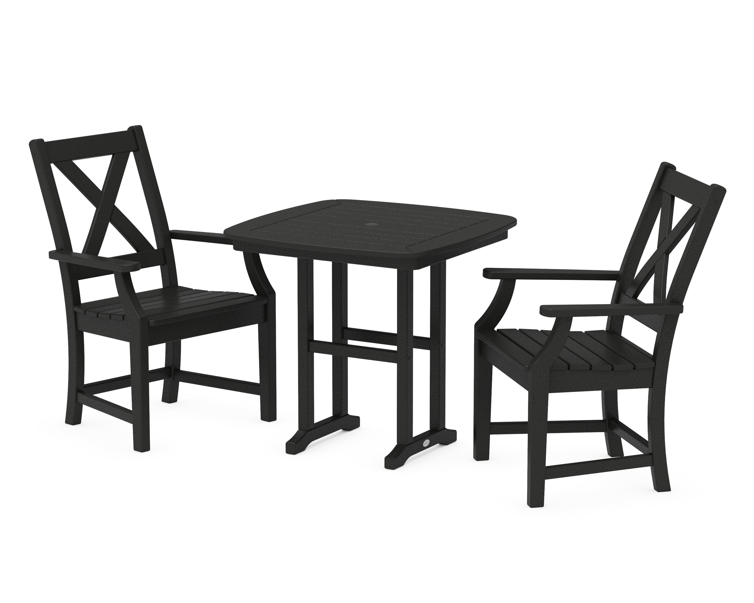 POLYWOOD Braxton 3-Piece Dining Set in Black