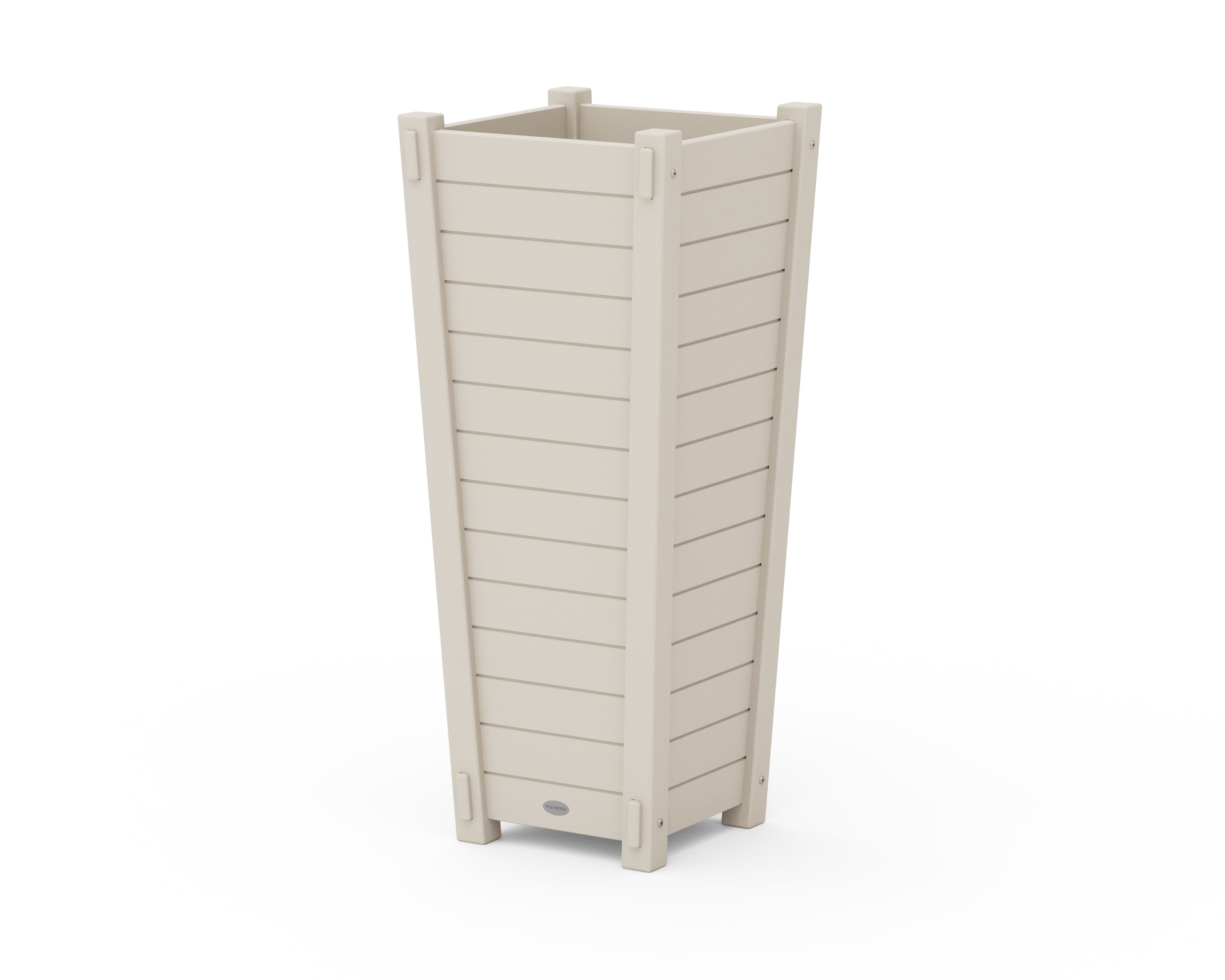 POLYWOOD Nautical Tapered Square Tall Planter Box in Sand
