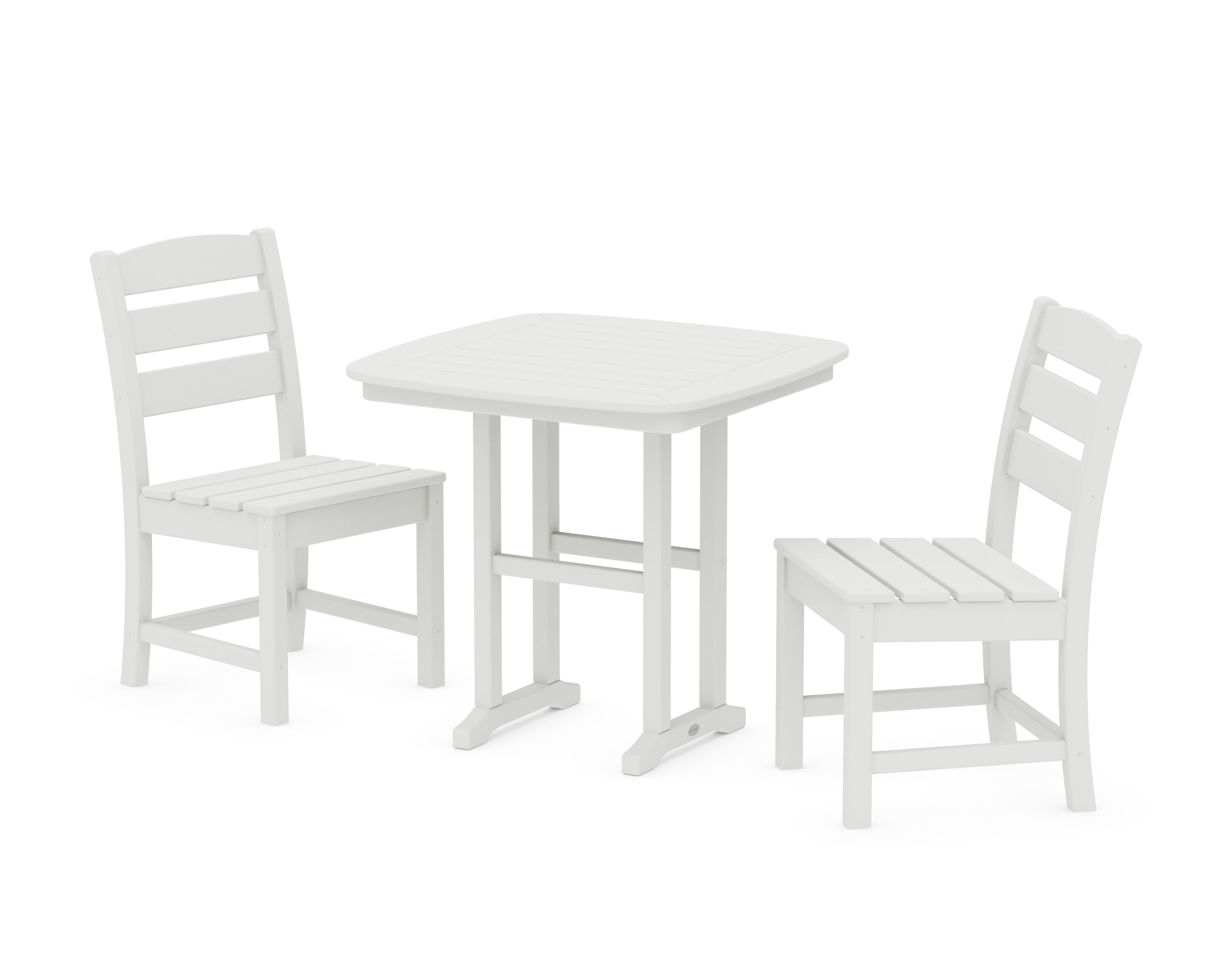 POLYWOOD Lakeside Side Chair 3-Piece Dining Set in Vintage White