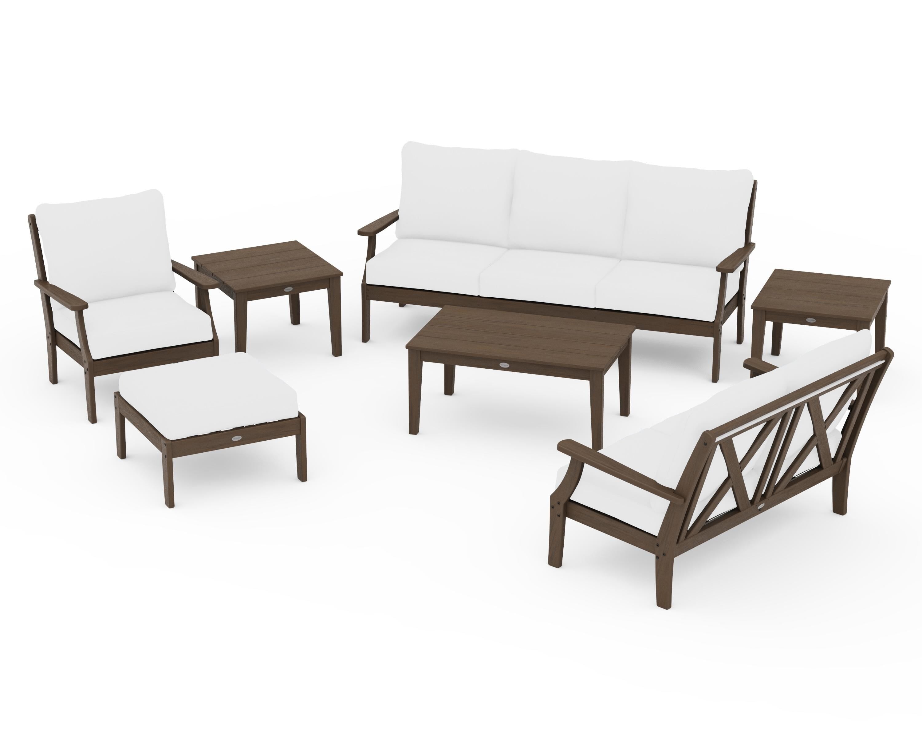 POLYWOOD Braxton 7-Piece Deep Seating Set in Kona / Natural