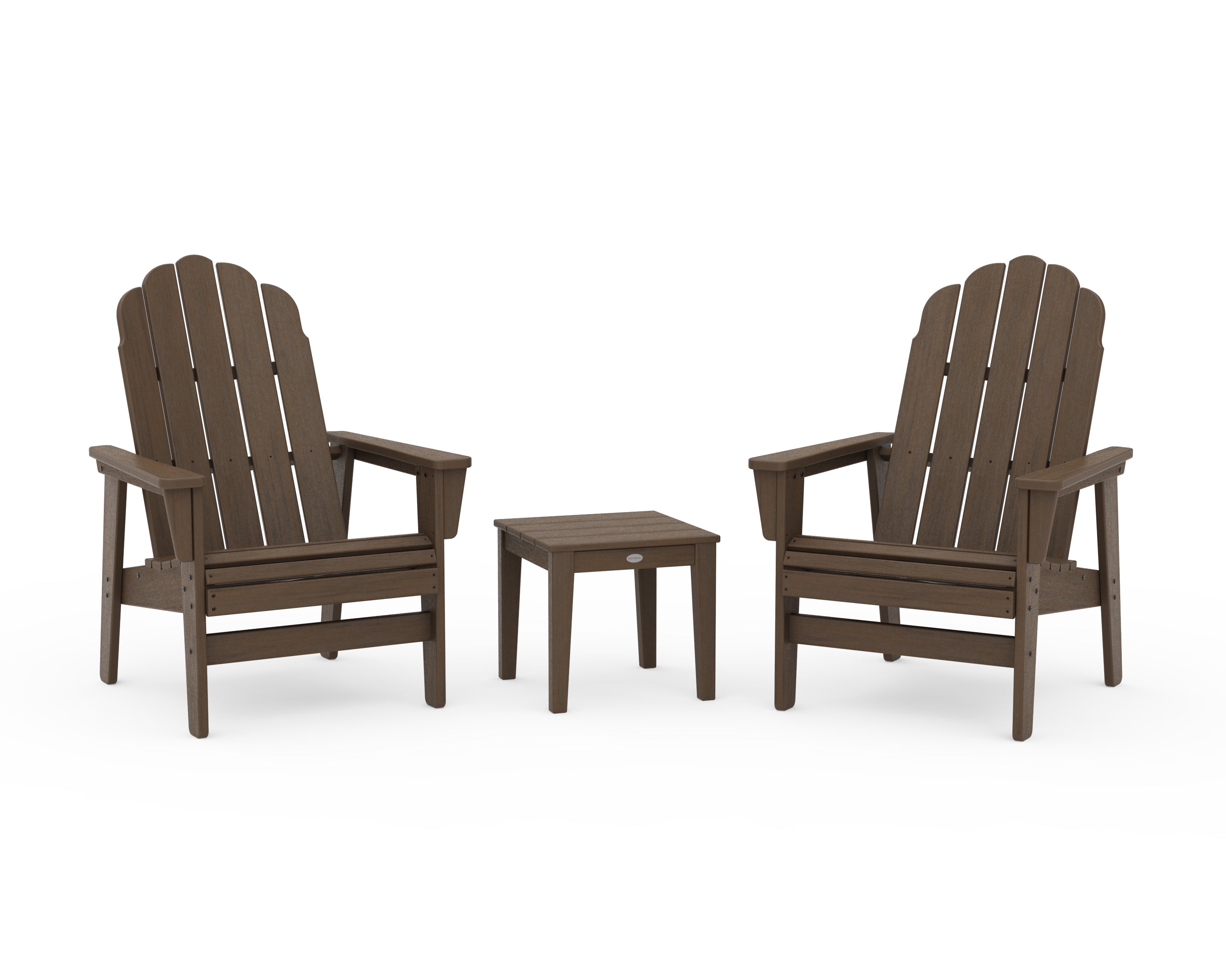 POLYWOOD 3-Piece Vineyard Grand Upright Adirondack Set in Kona