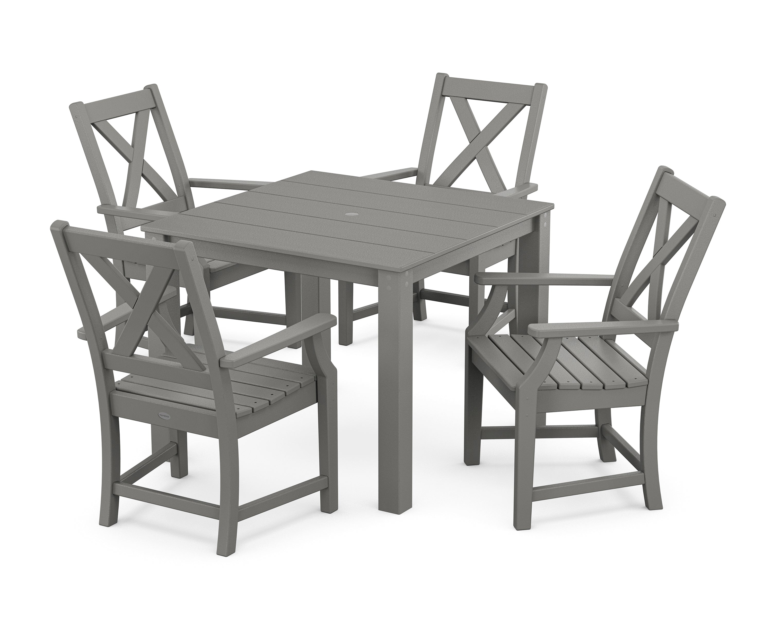 POLYWOOD Braxton 5-Piece Parsons Dining Set in Slate Grey