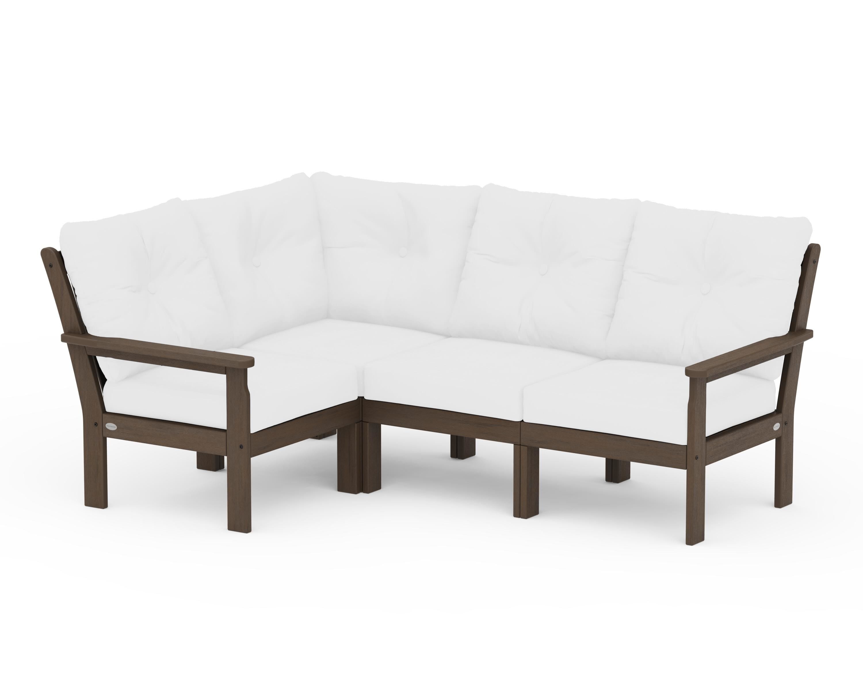POLYWOOD Vineyard 4-Piece Sectional in Kona / Natural