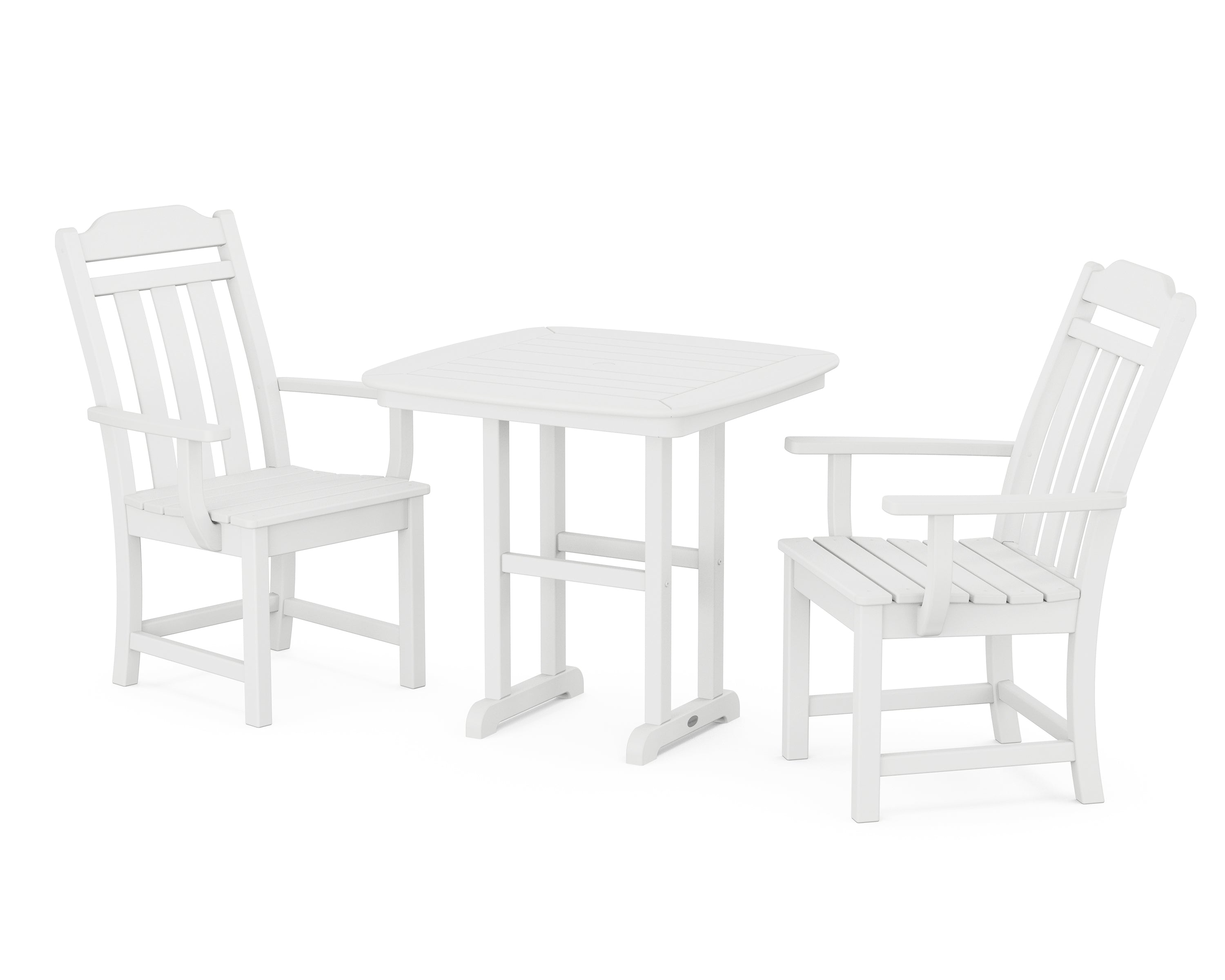 Polywood Country Living 3-Piece Dining Set in White