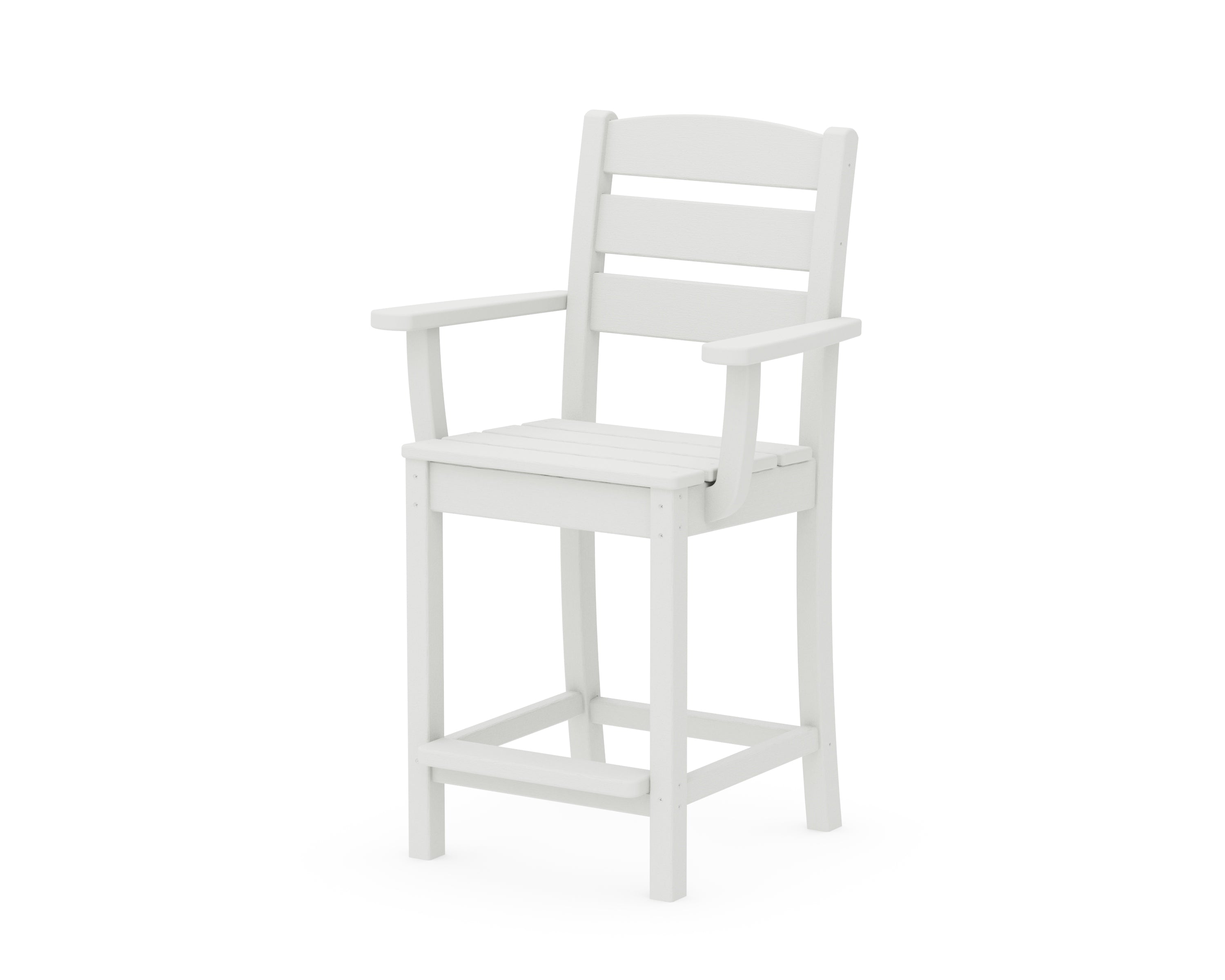 POLYWOOD Lakeside Counter Arm Chair in Vintage White